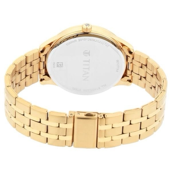 Titan Mens Gold Watch 90127YM01 view 4