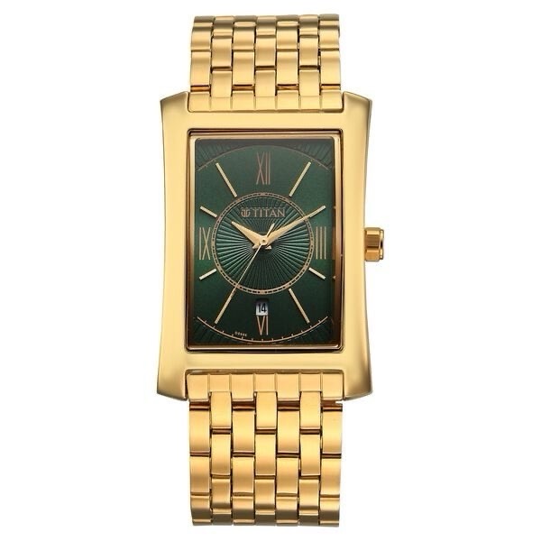 Titan Gold Plated Analog Watch 10046YM03
