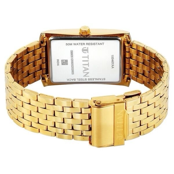 Titan Gold Plated Analog Watch 10046YM03 view 5