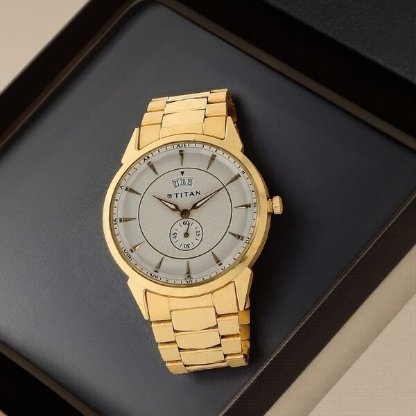 Titan Gold Plated Watch NT1521YM01