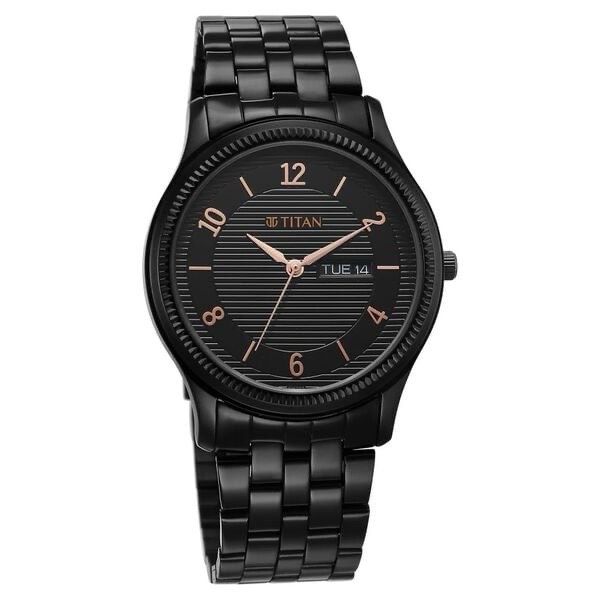 Titan Mens Black Analog Watch NT1824NM01