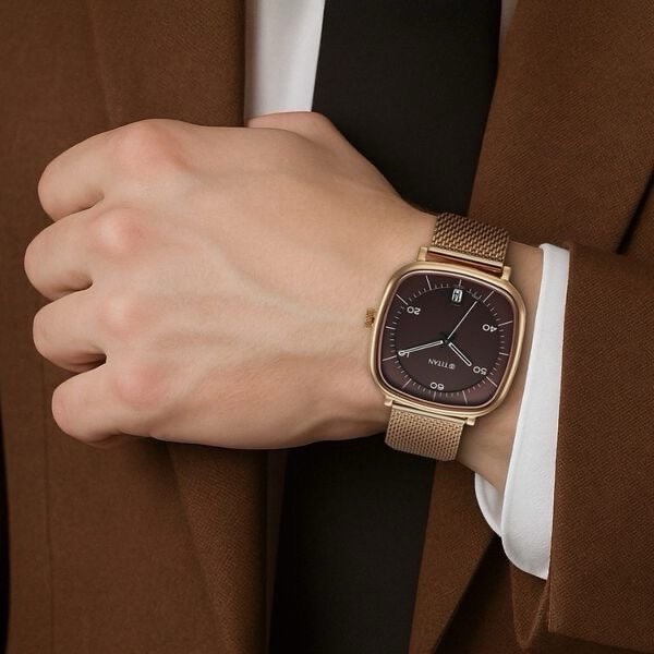 Titan Raga Gold Mesh Watch 1885WM01 view 5
