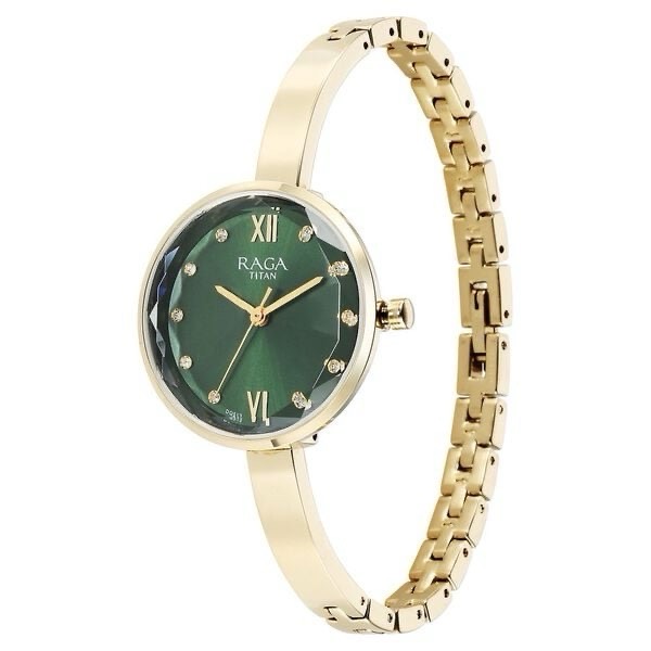 Raga Titan Green Dial Watch 95271ym01 view 2