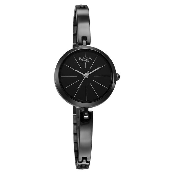 Titan Raga Black Womens Watch 2579qm01 view 2
