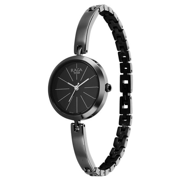 Titan Raga Black Womens Watch 2579qm01 view 3