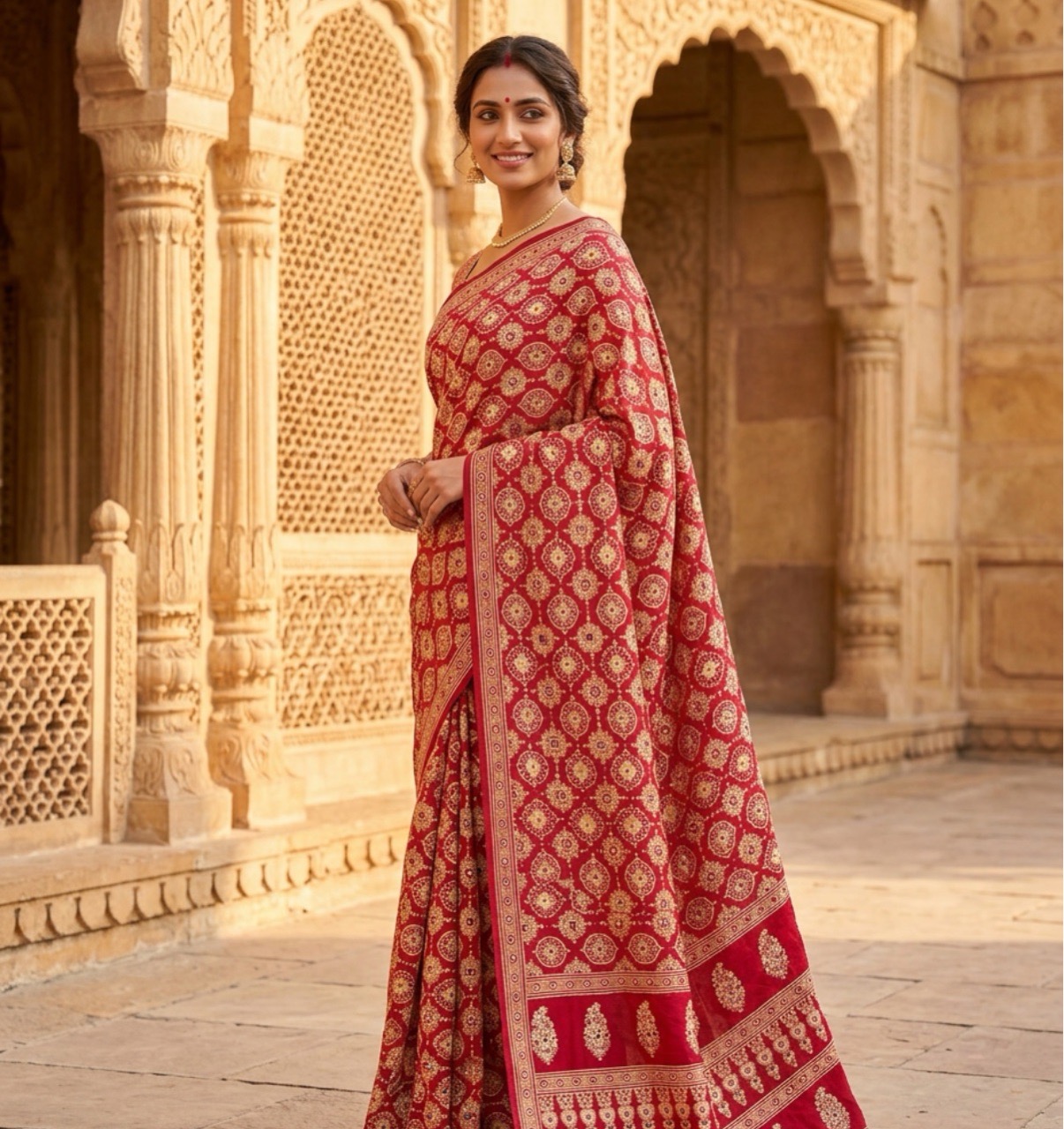 895 Ajrakh sarees