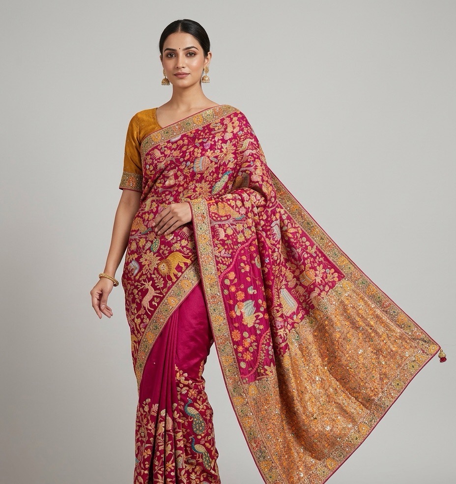 Pashmina handwork saare