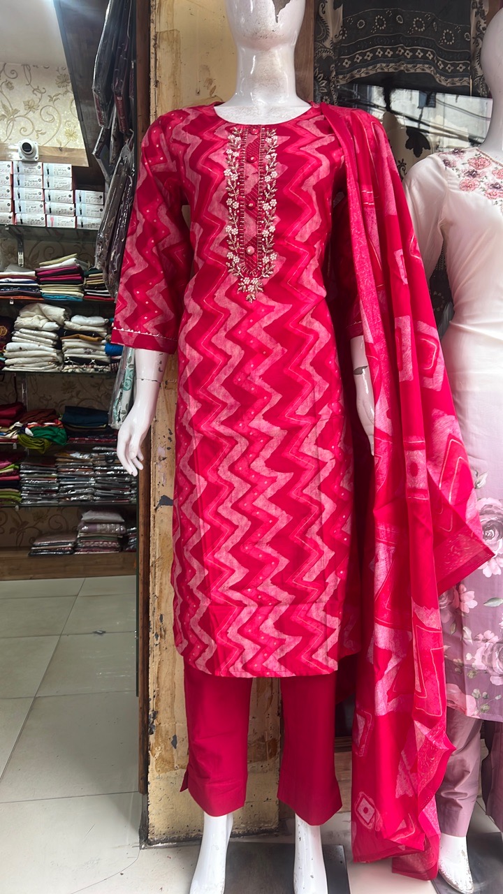 Pink Cotton Kurta Set view 2