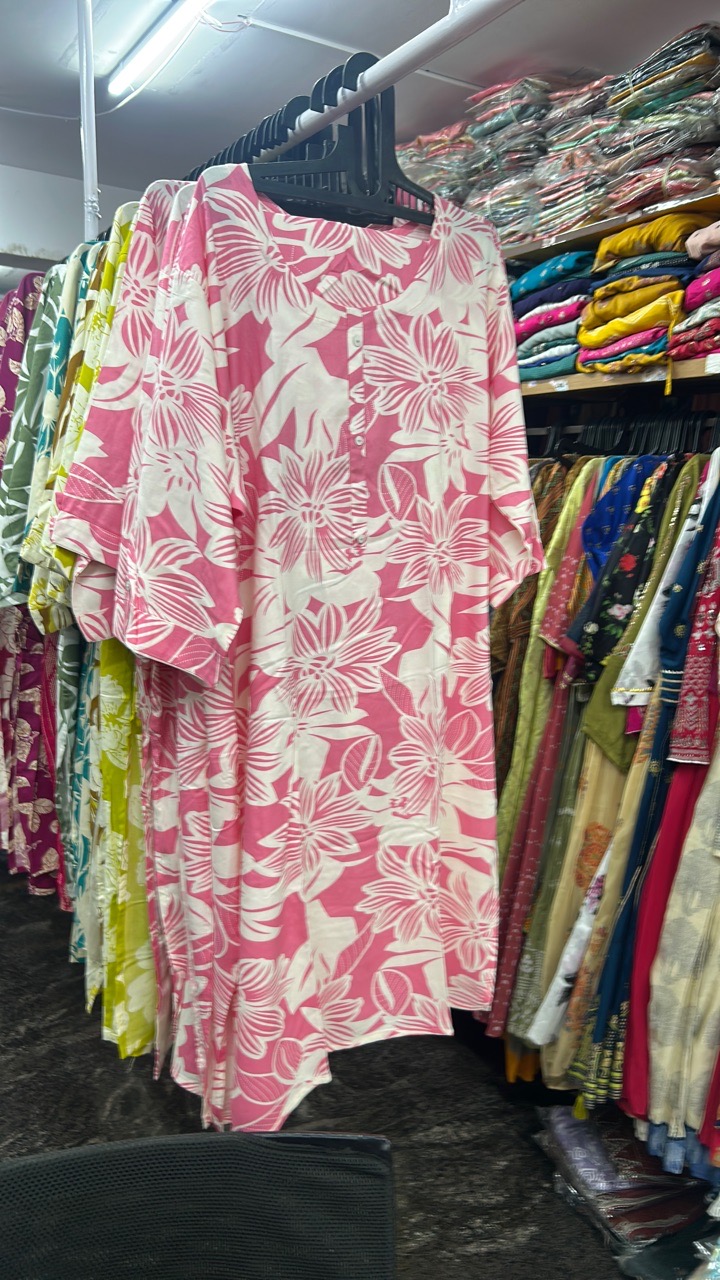 Pink Floral Kaftan view 2