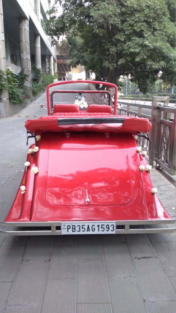 Red Vintage Convertible Car view 2