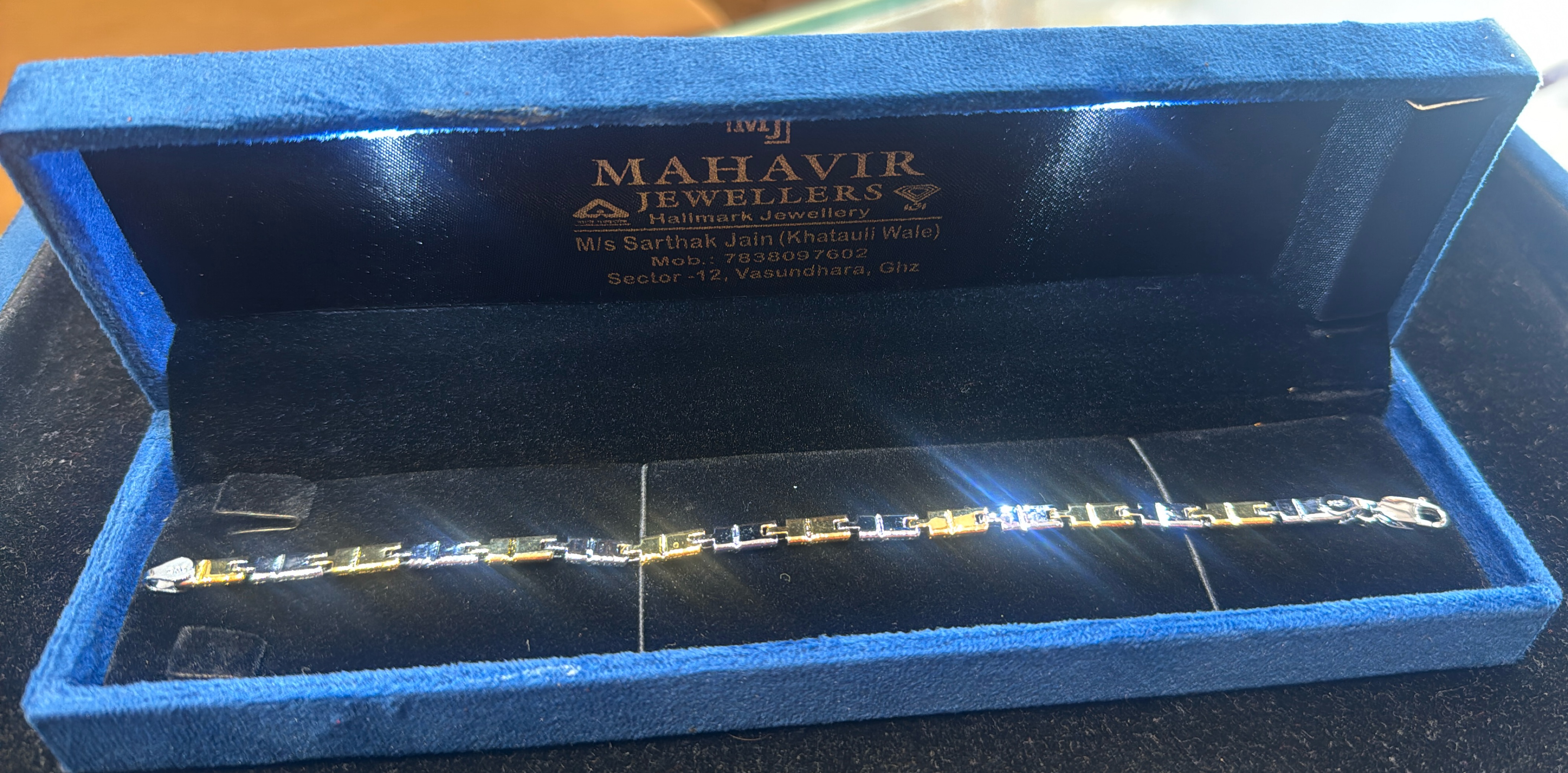 Sterling Silver 92.5 Bracelet (Golden Plated) view 2