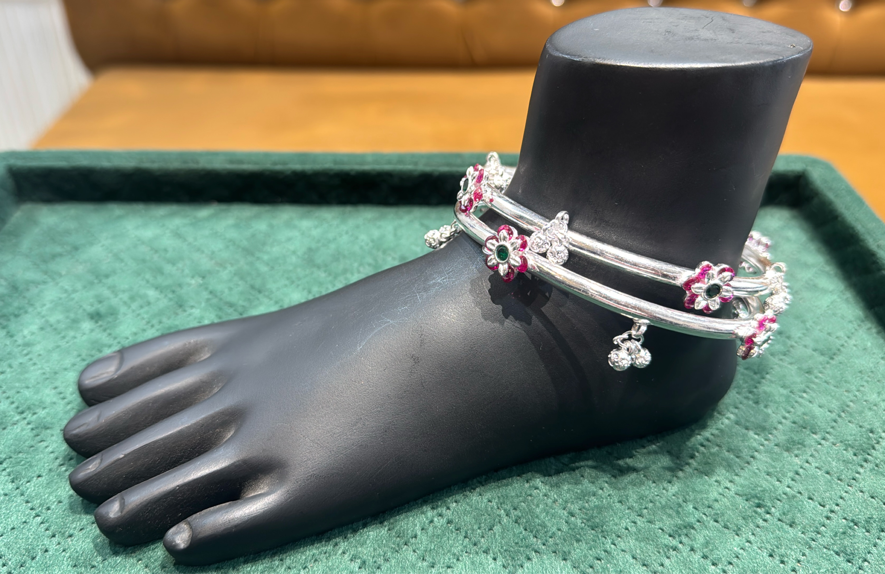 Premium Silver Kada Anklets/ Payal view 3