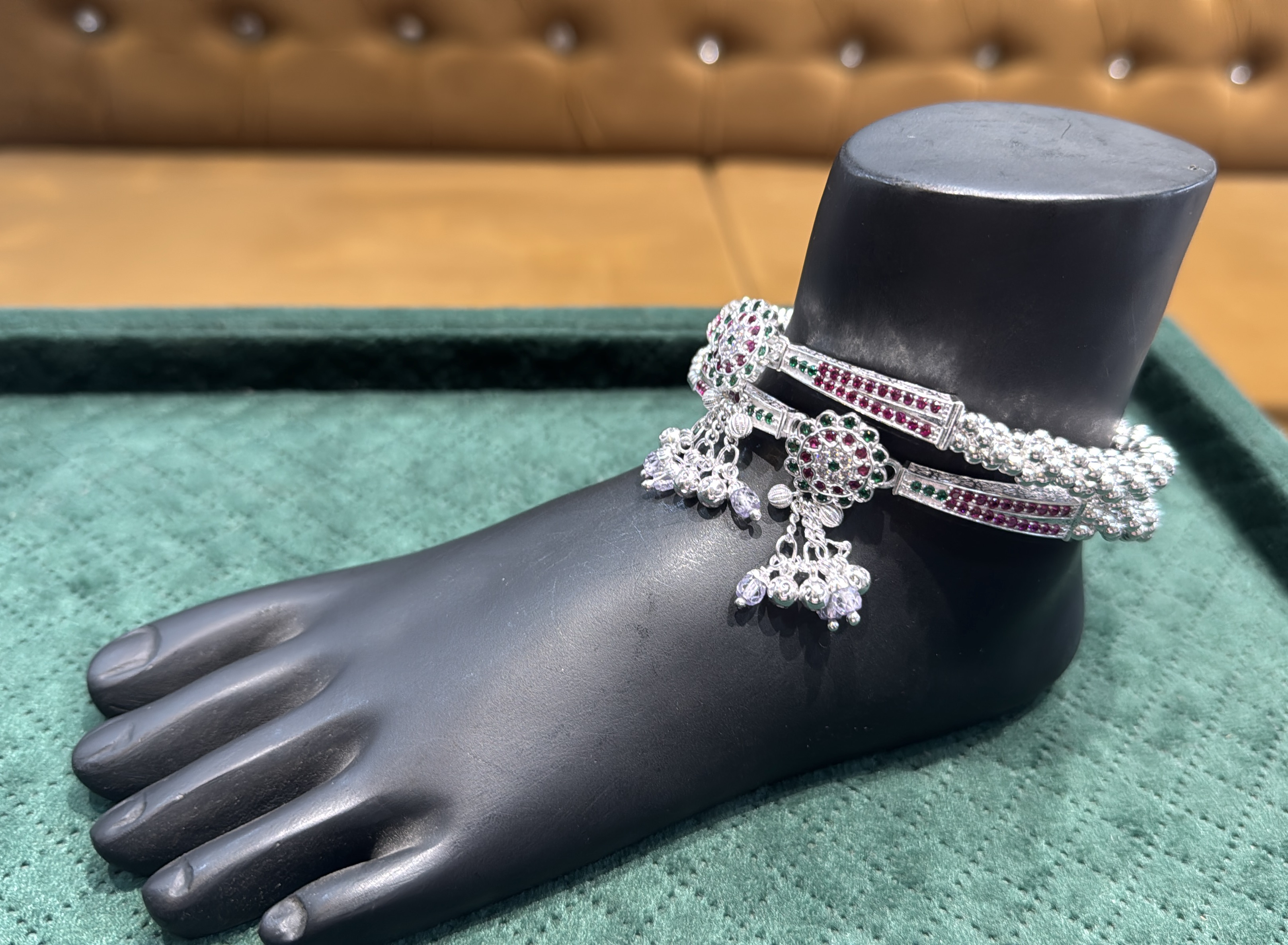 Ladies Silver Kada Anklets view 3
