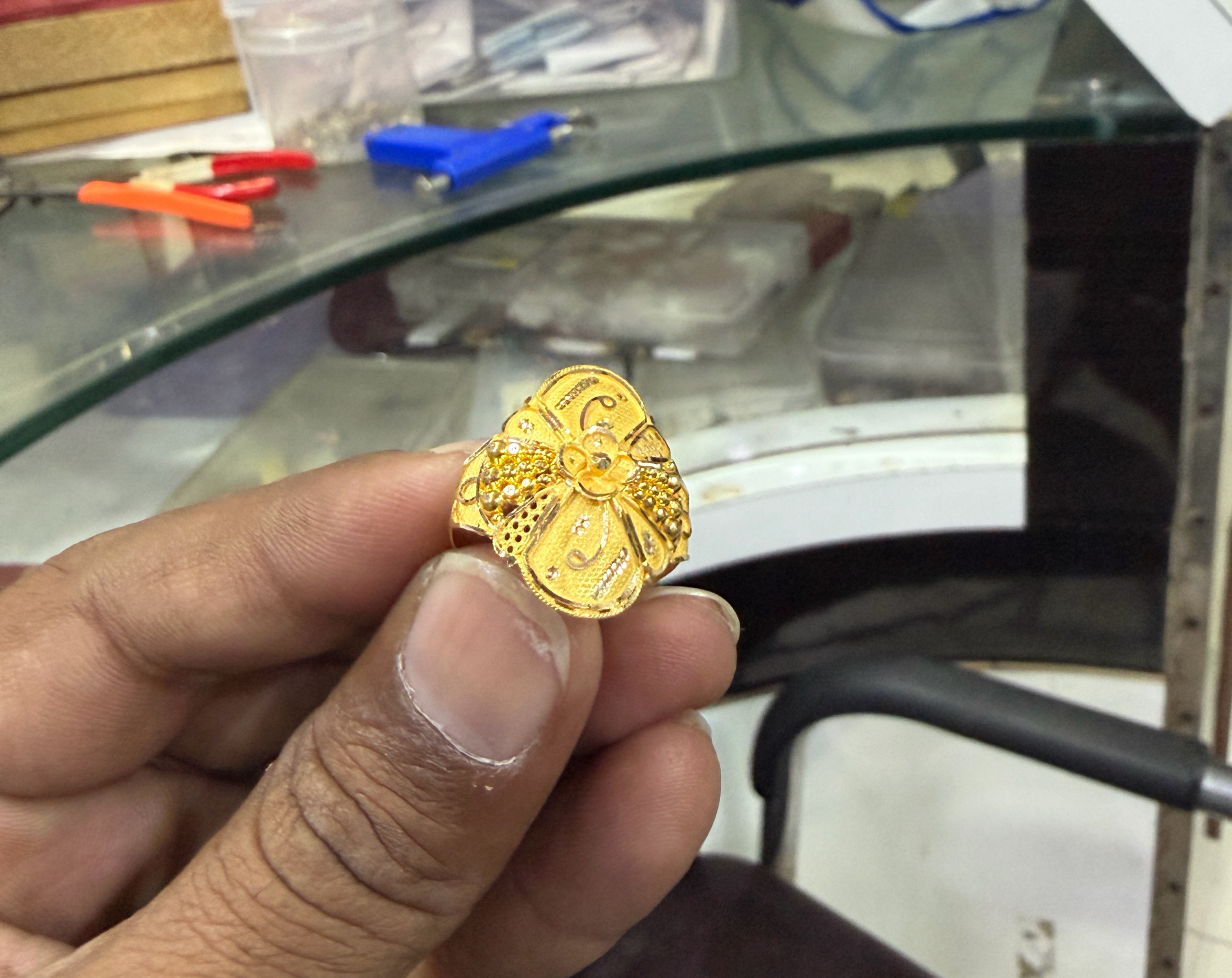 Gold Butterfly Ring view 2