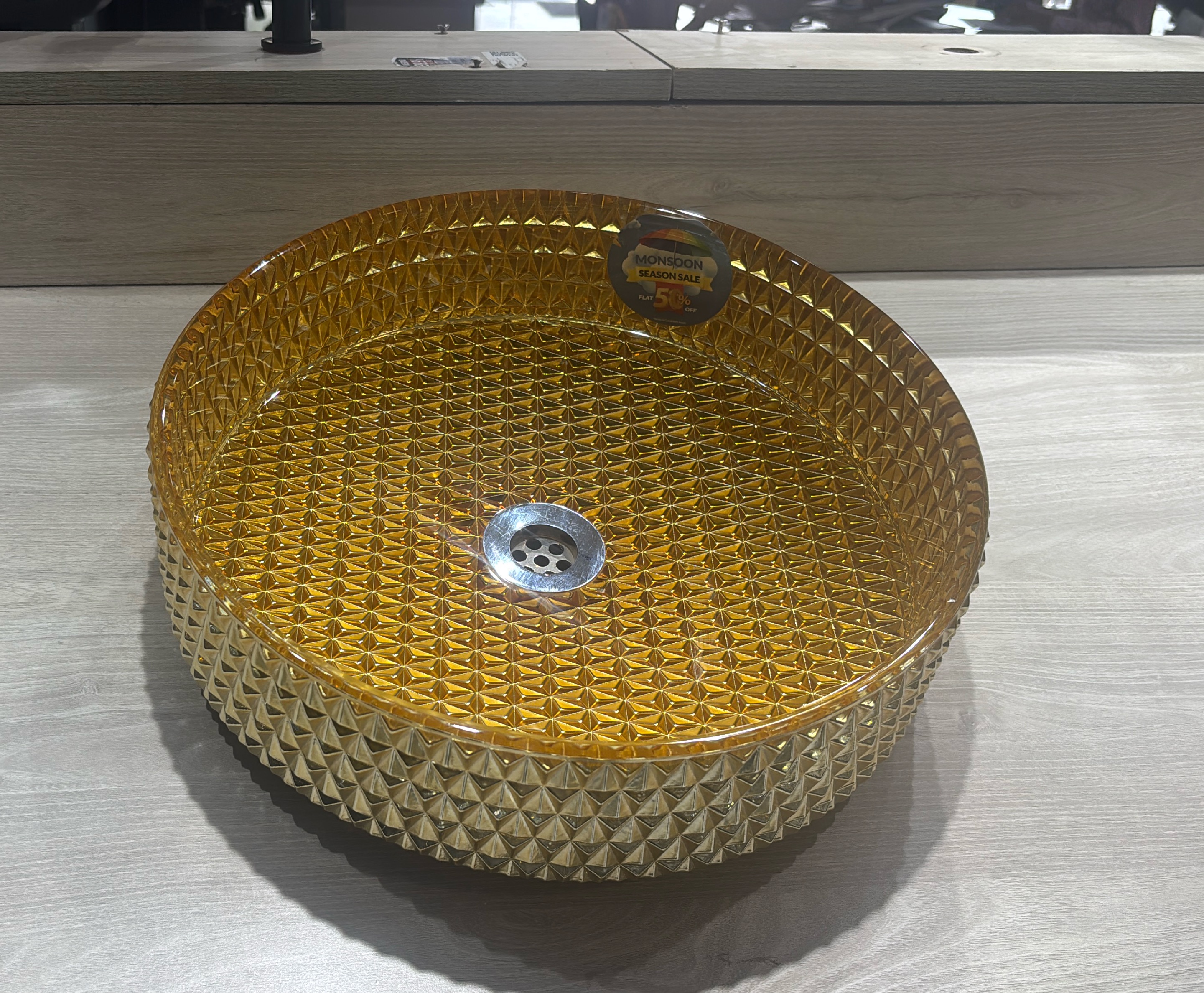 Amber Glass Sink view 2