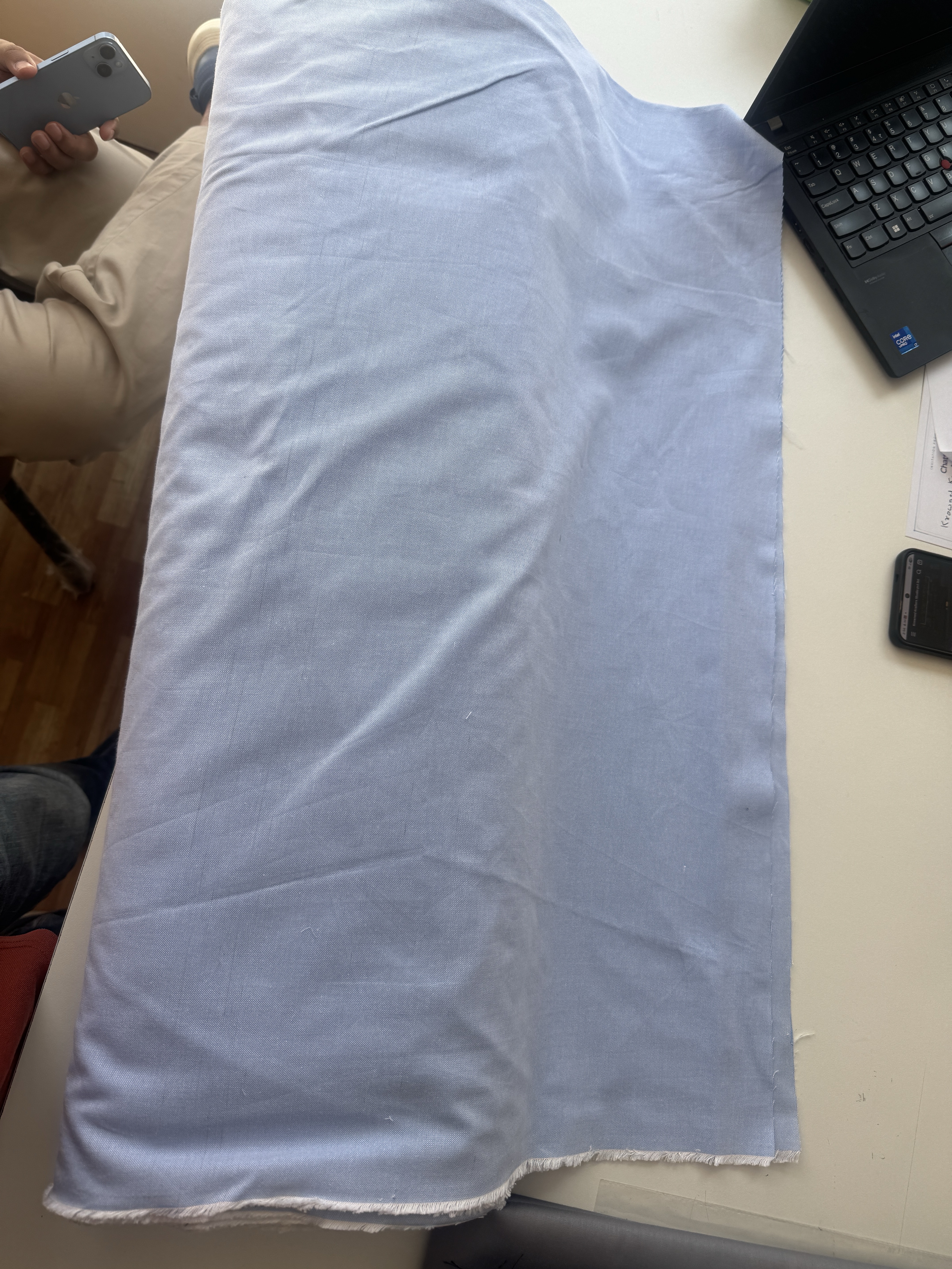 Light Blue Cotton Fabric view 2
