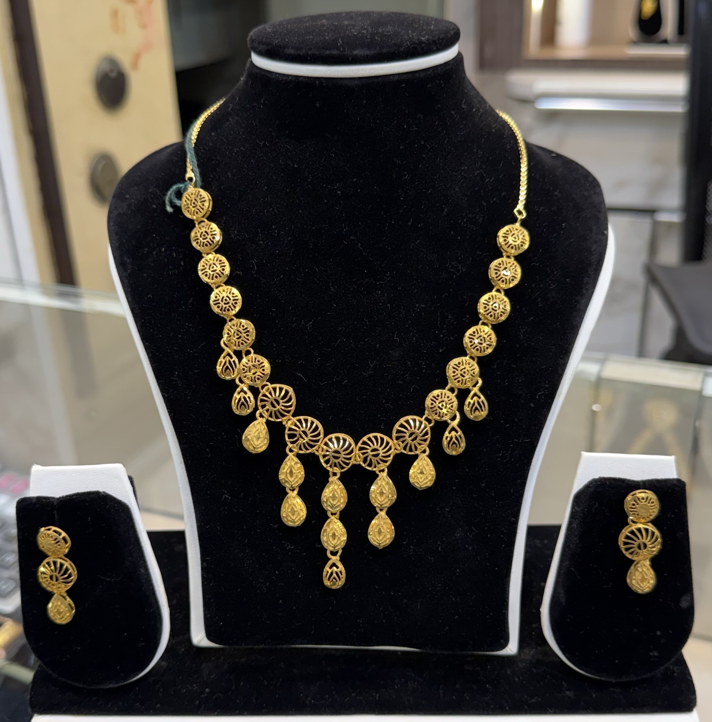 Gold Plated Necklace & Earring Set view 2