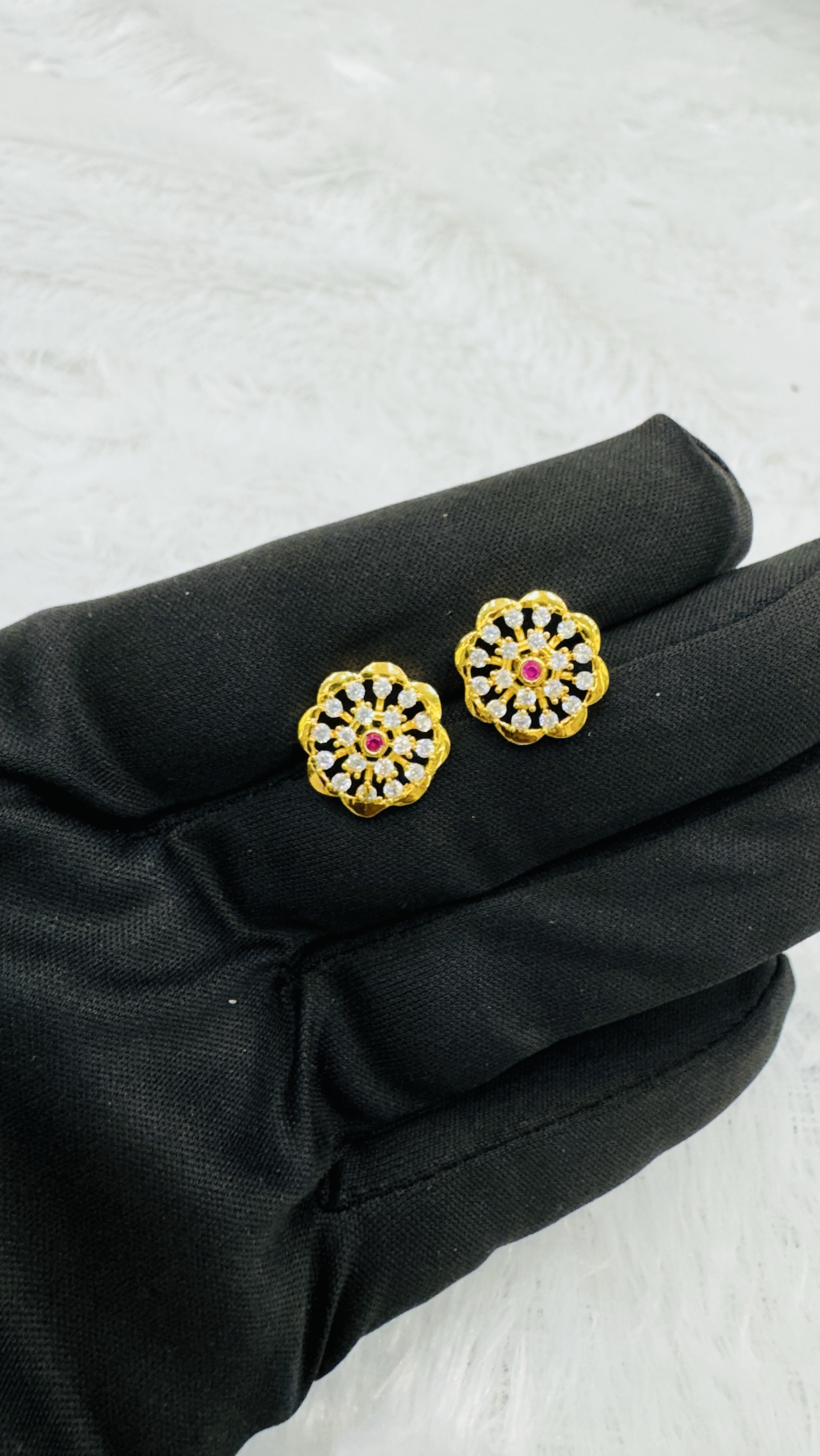 Golden Flower Earrings view 2