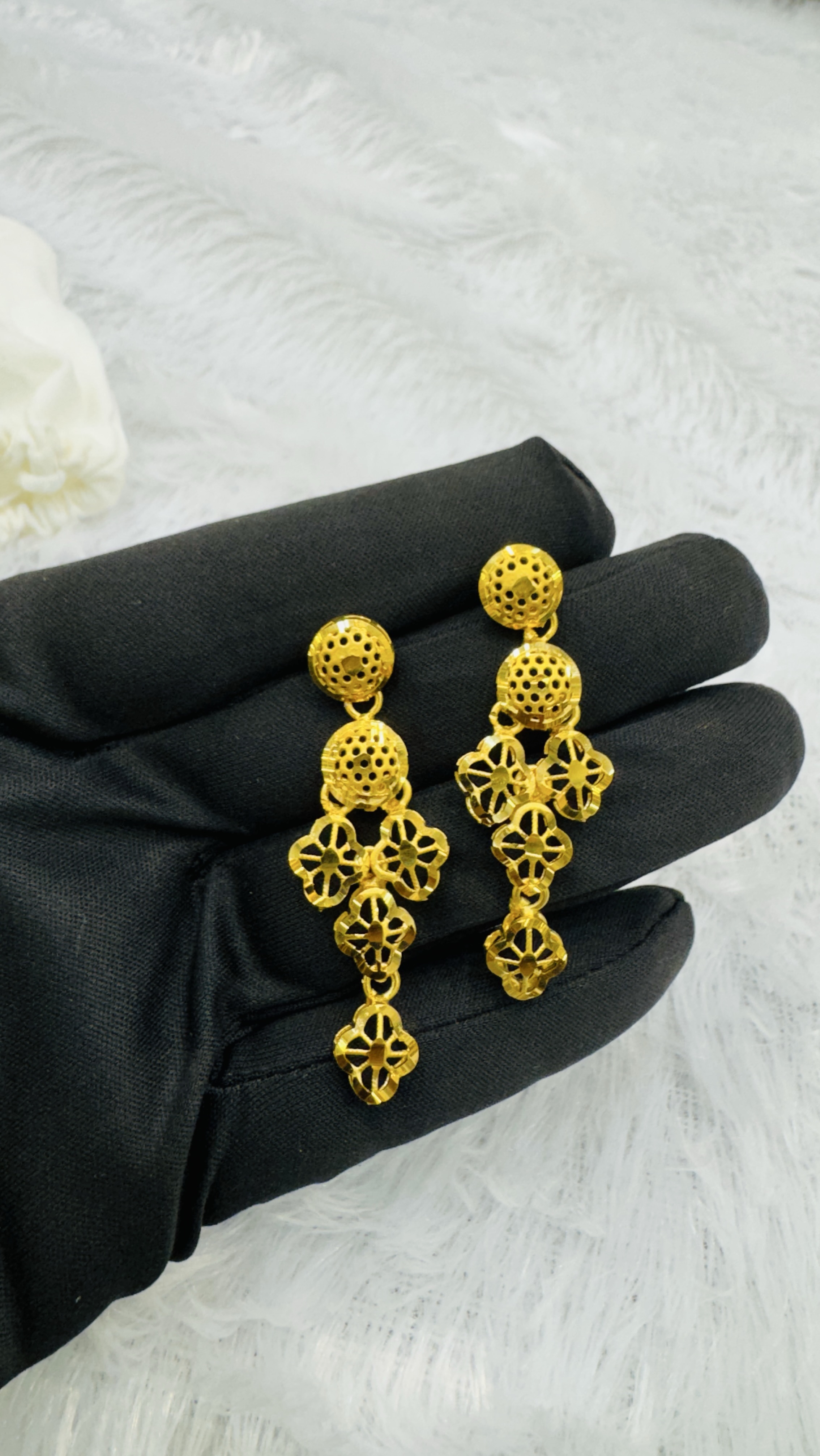 Elegant Gold Danglers view 2
