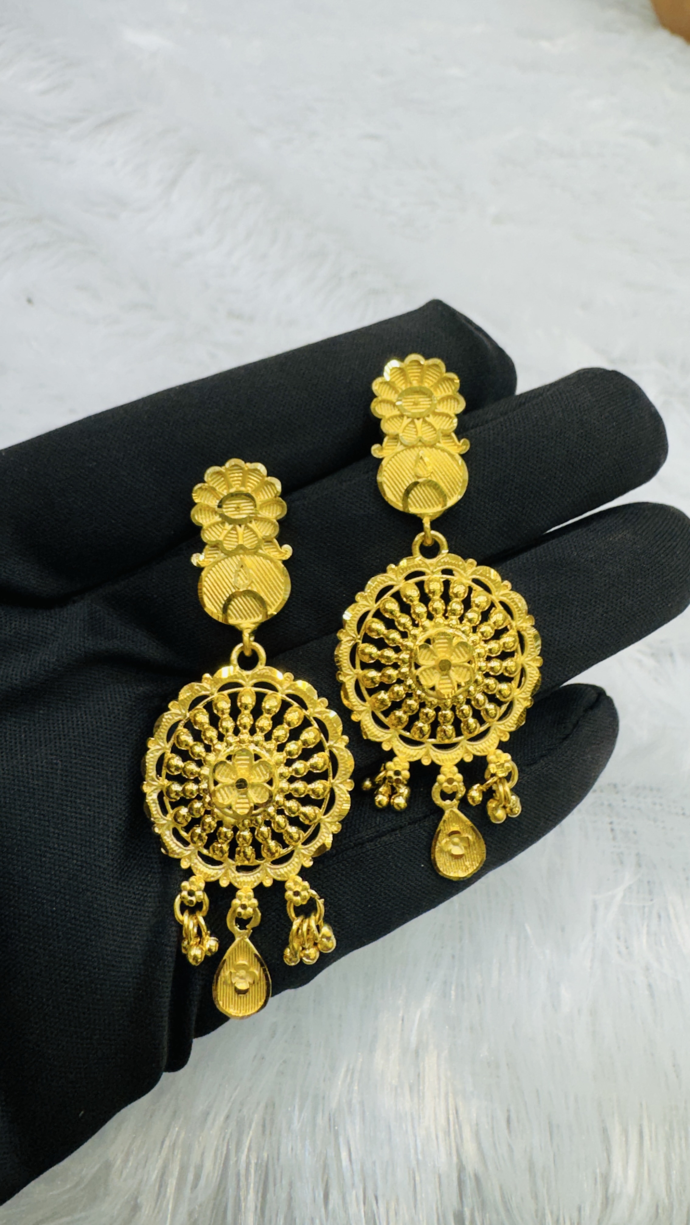 Gold Dangling Earrings view 2