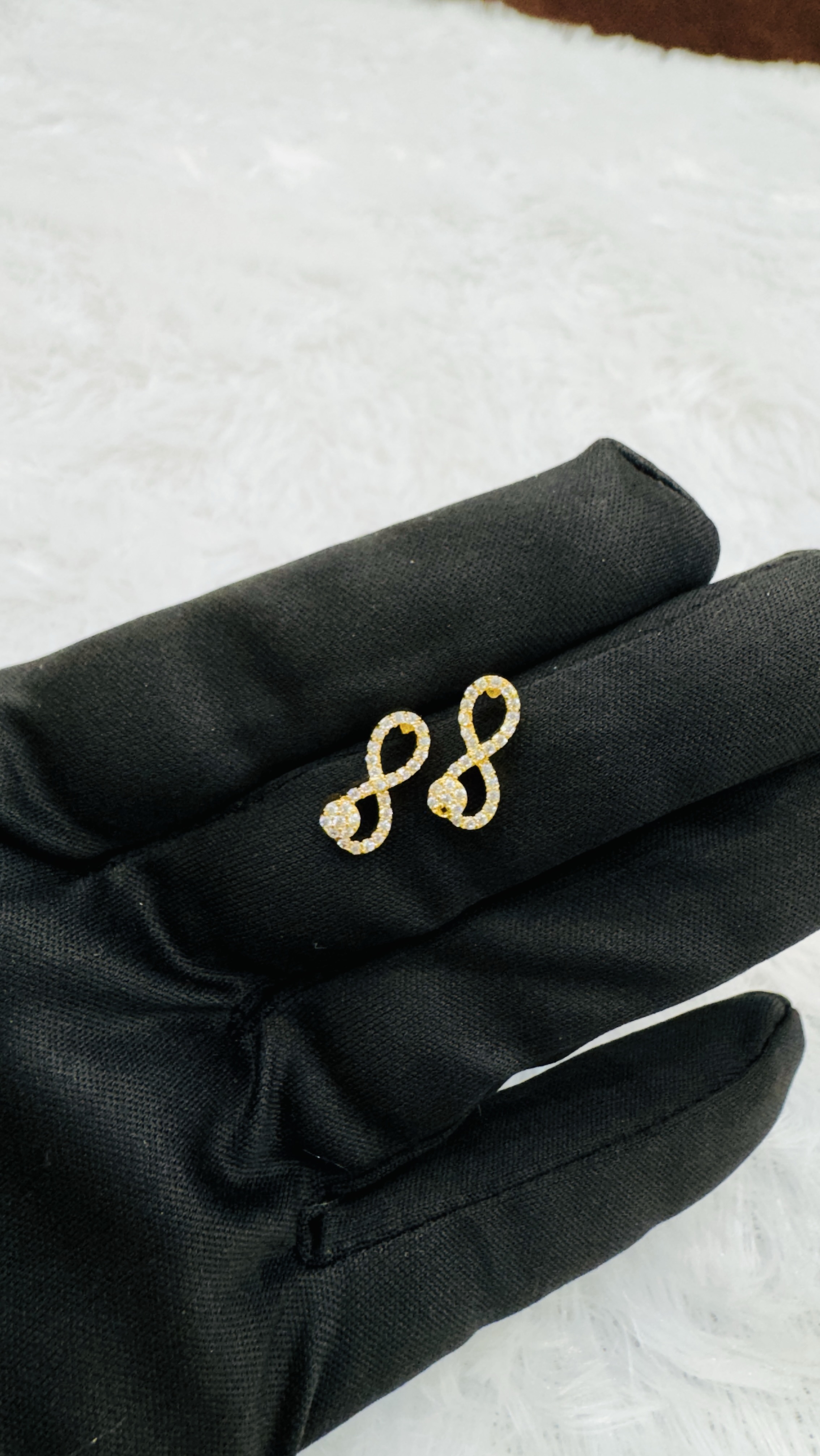 Infinity Gold Earrings view 2