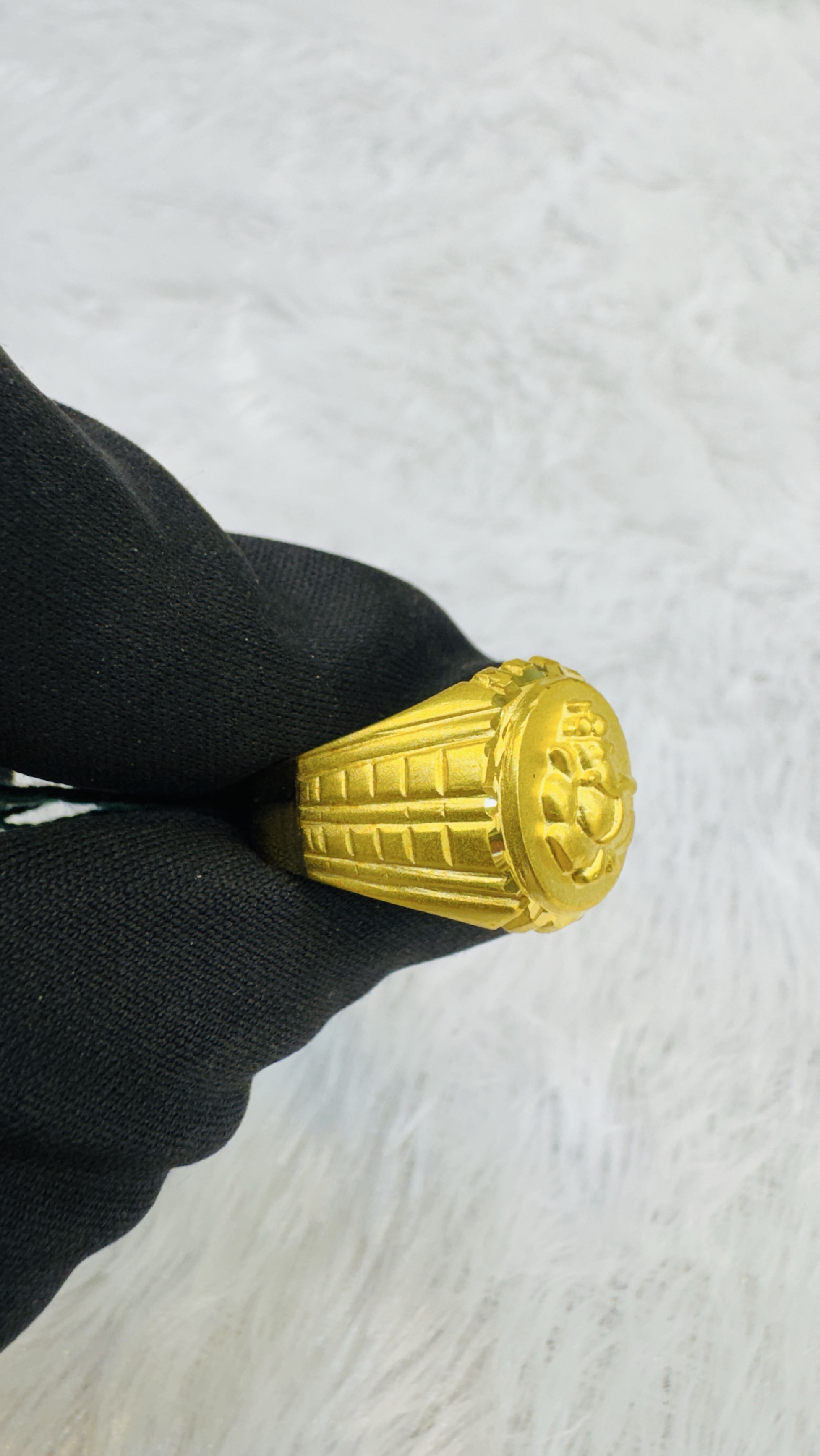 Ganeshji Motif Gold Plated Ring view 2
