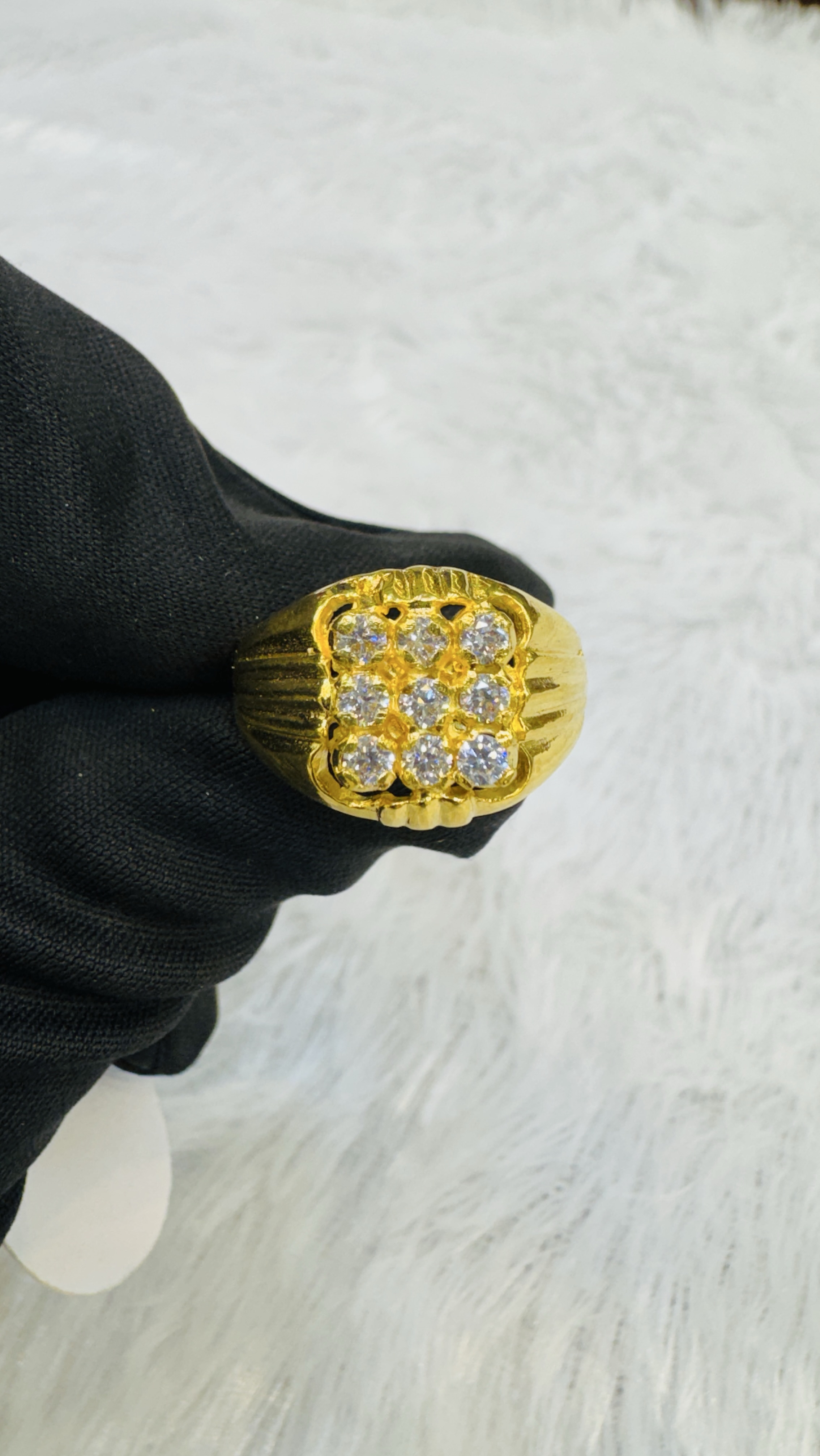 Zirconia Gold Gents Ring view 2