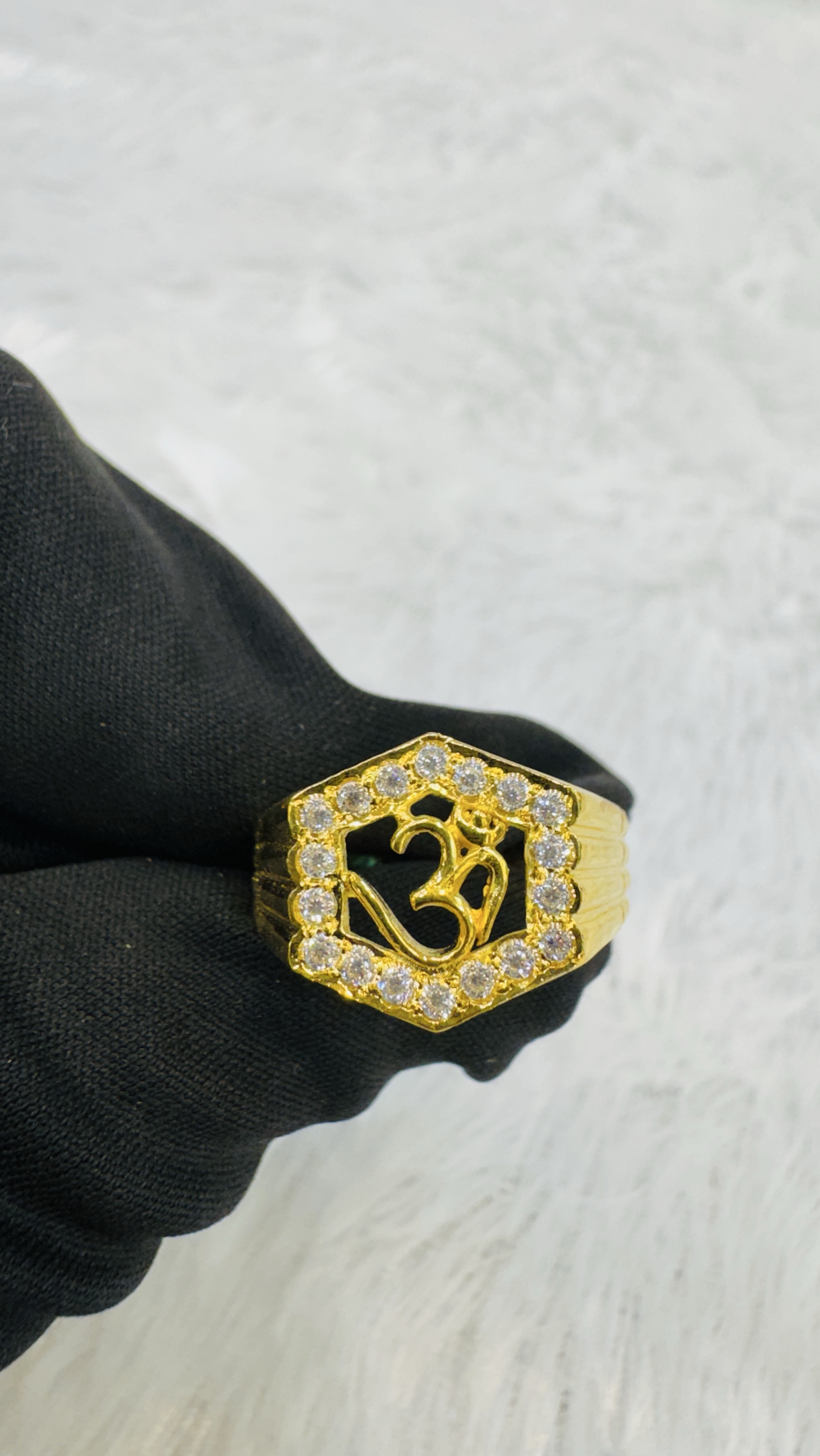Gold Om Ring view 2