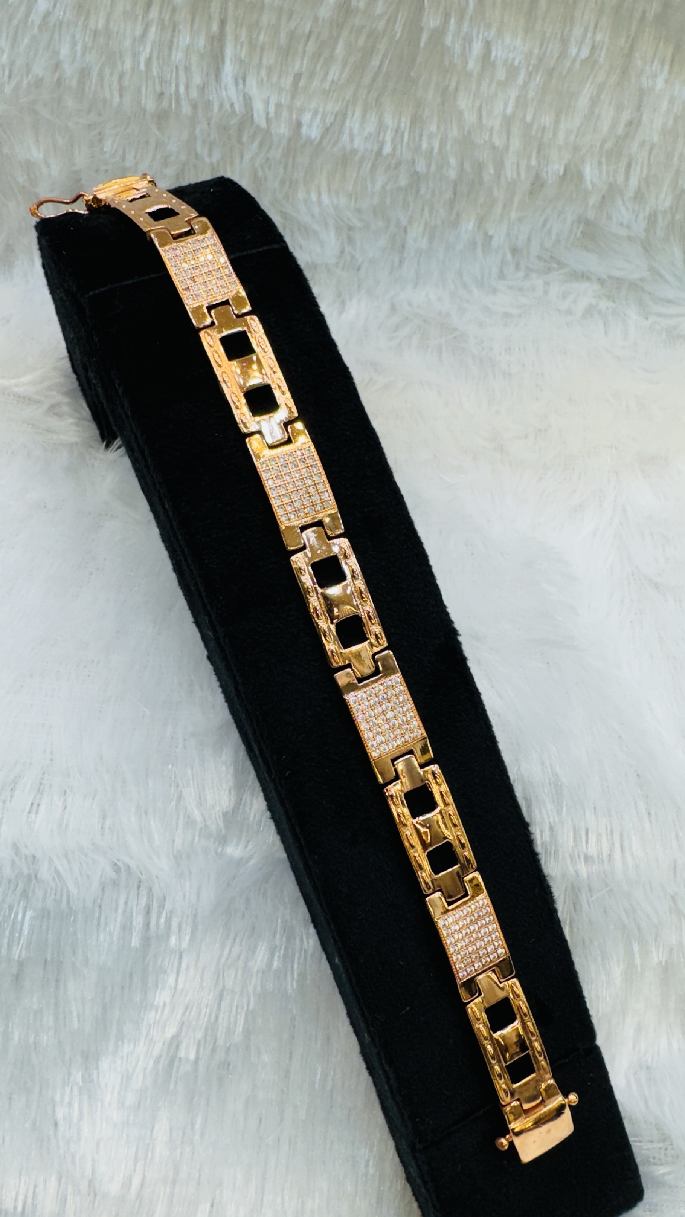 Golden Square Pattern Bracelet view 2