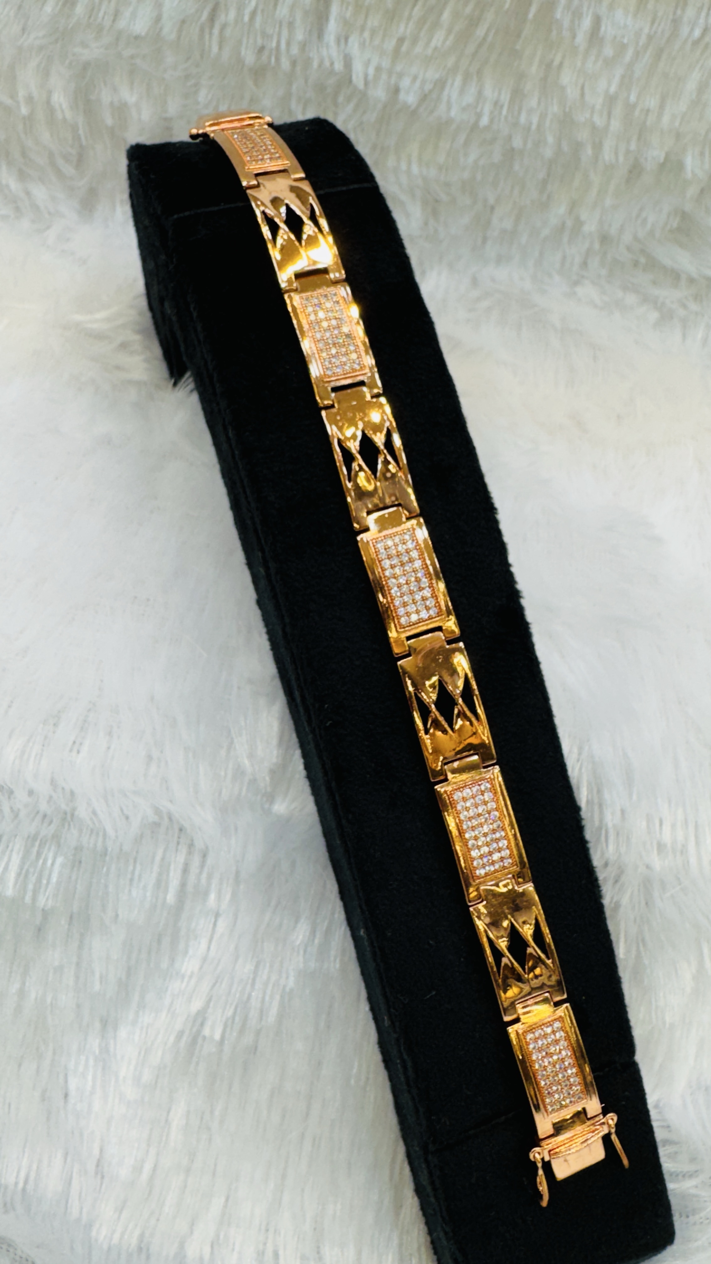 Zircon Gold Plated Gents Bracelet view 2