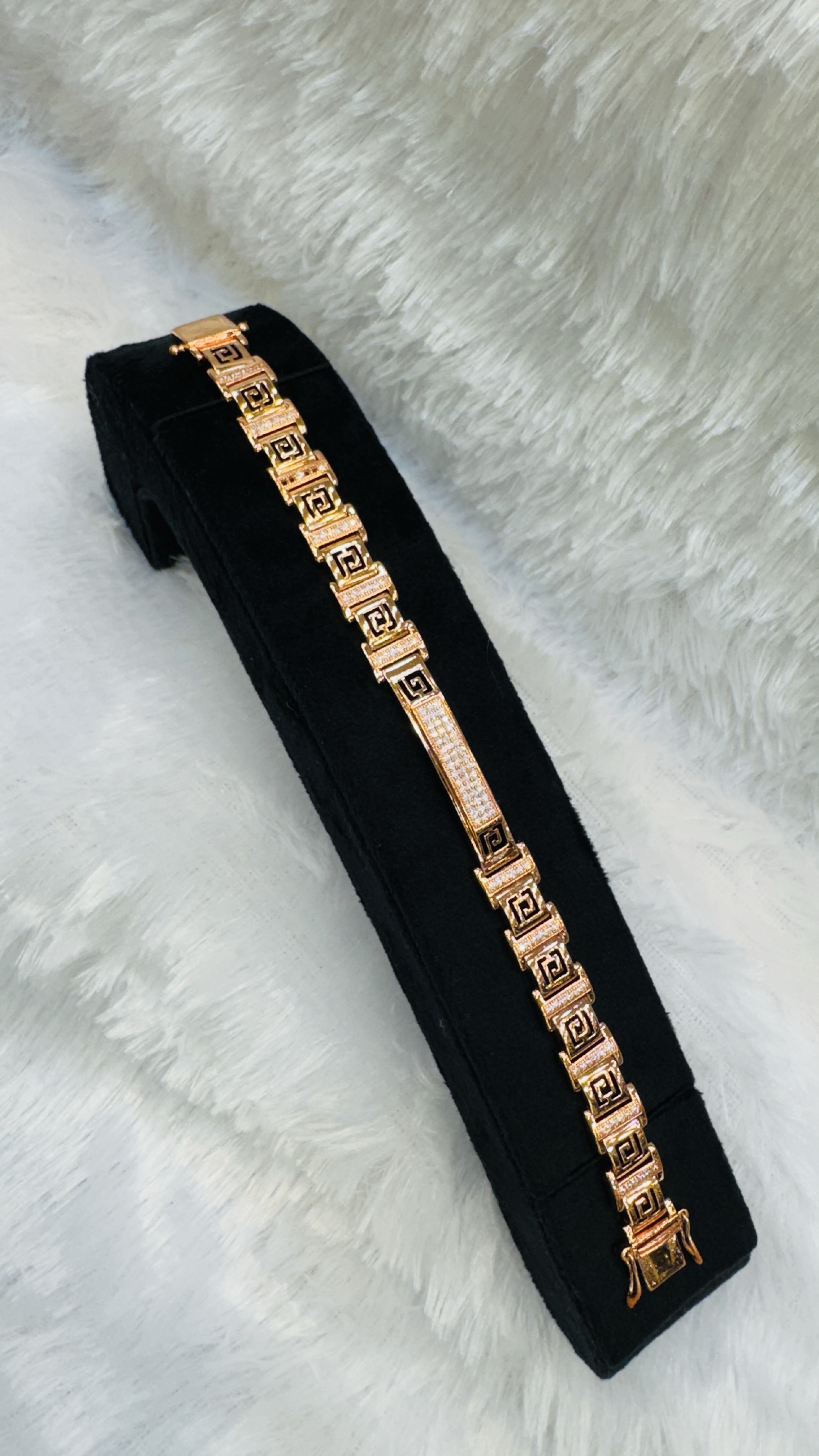Semi Finished Geometric Gold Gents Bracelet view 2
