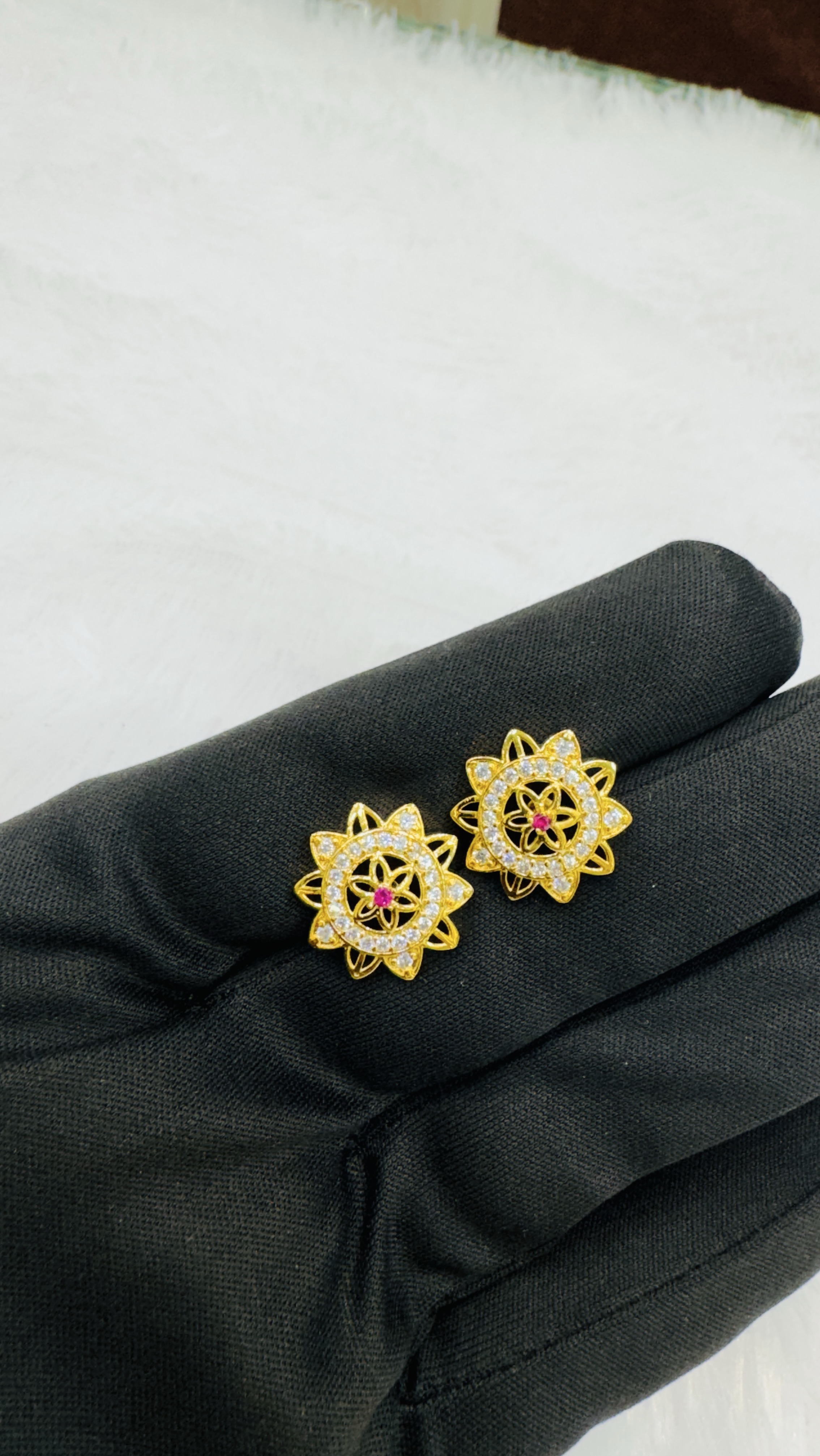 Sunflower Gold Earring Tops view 2