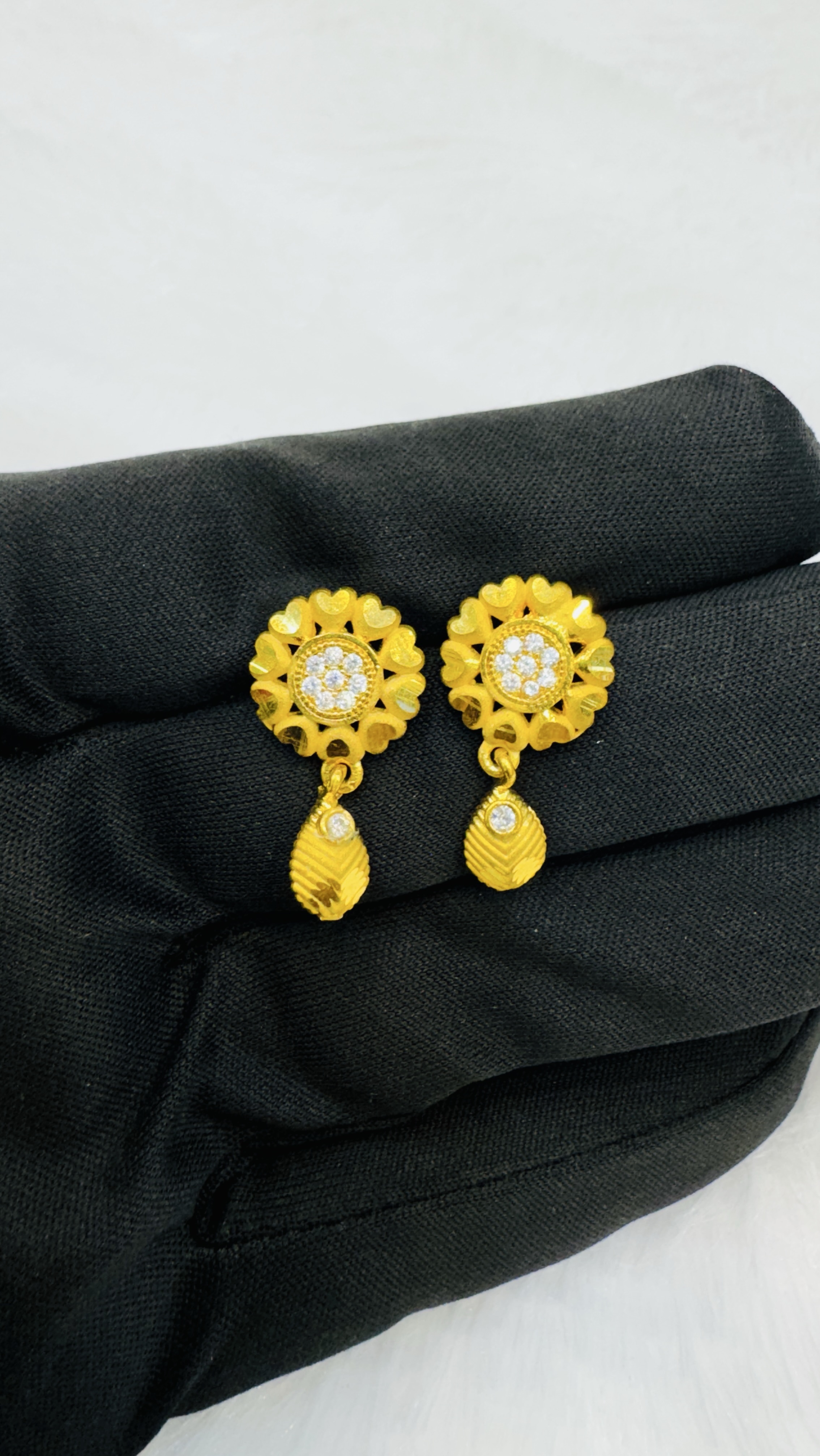 Gold Hanging Earrings view 2
