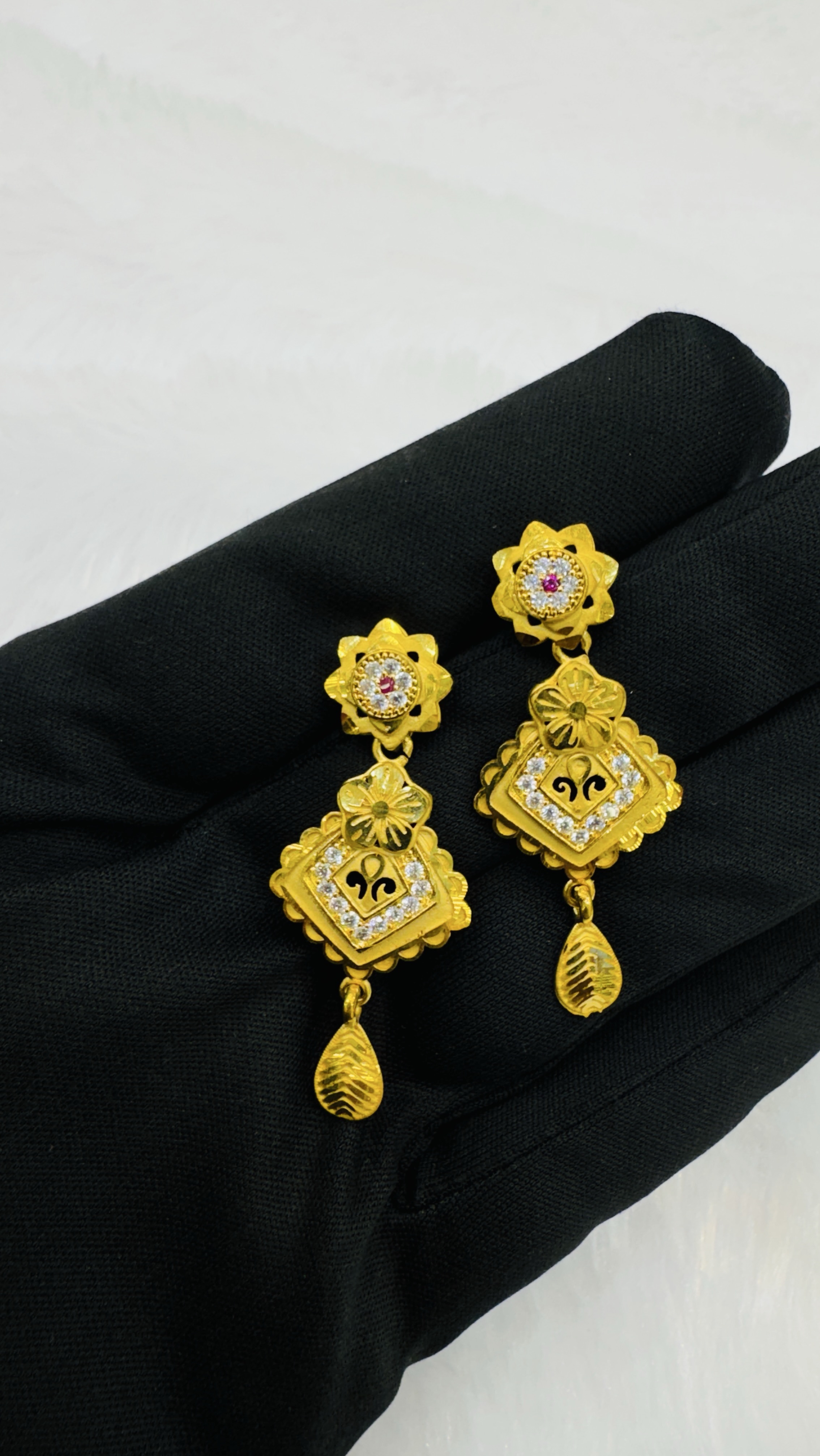 1 GM Gold Hanging Earrings view 2