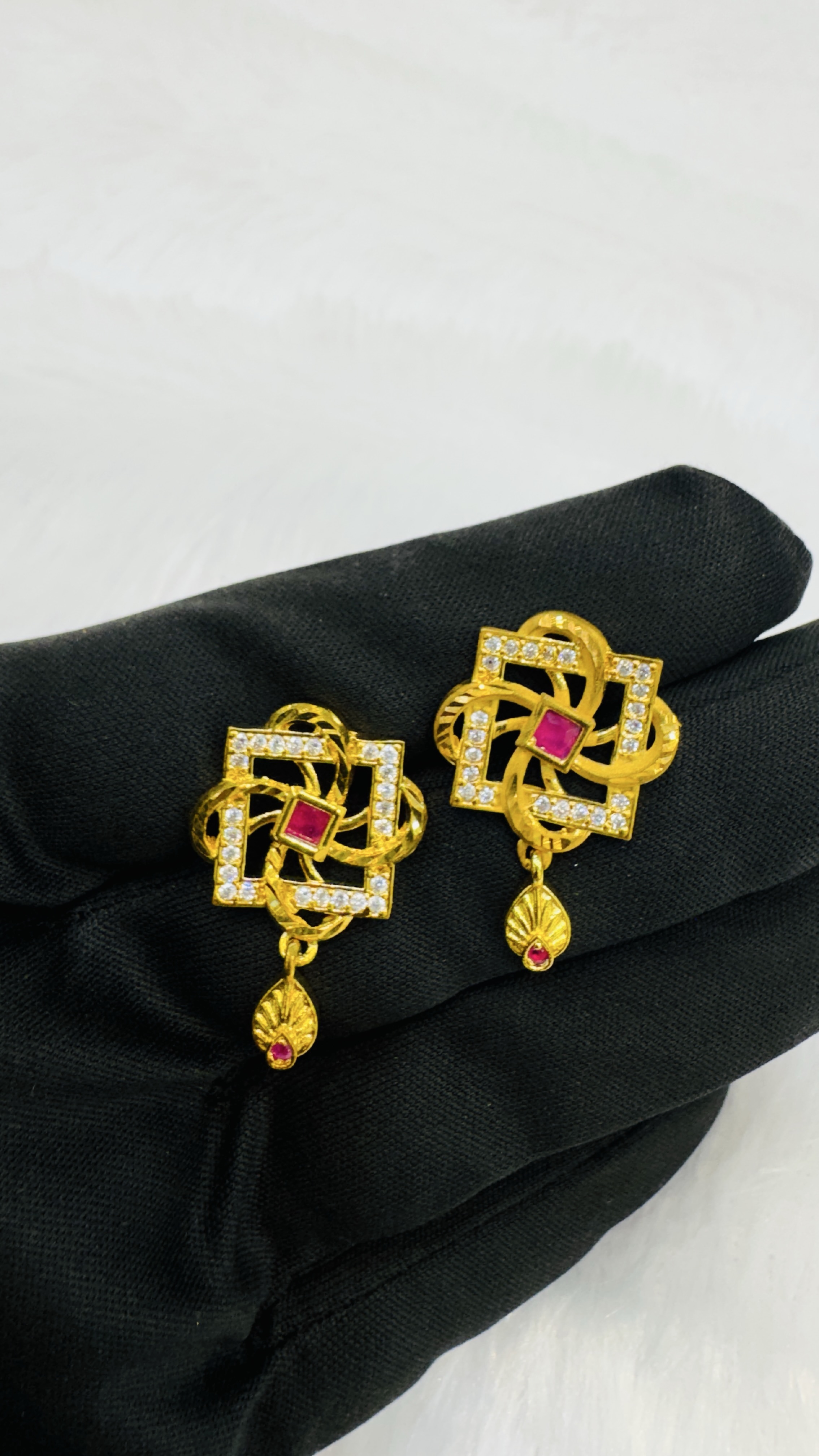 1 Gram Gold Hanging Earrings view 2