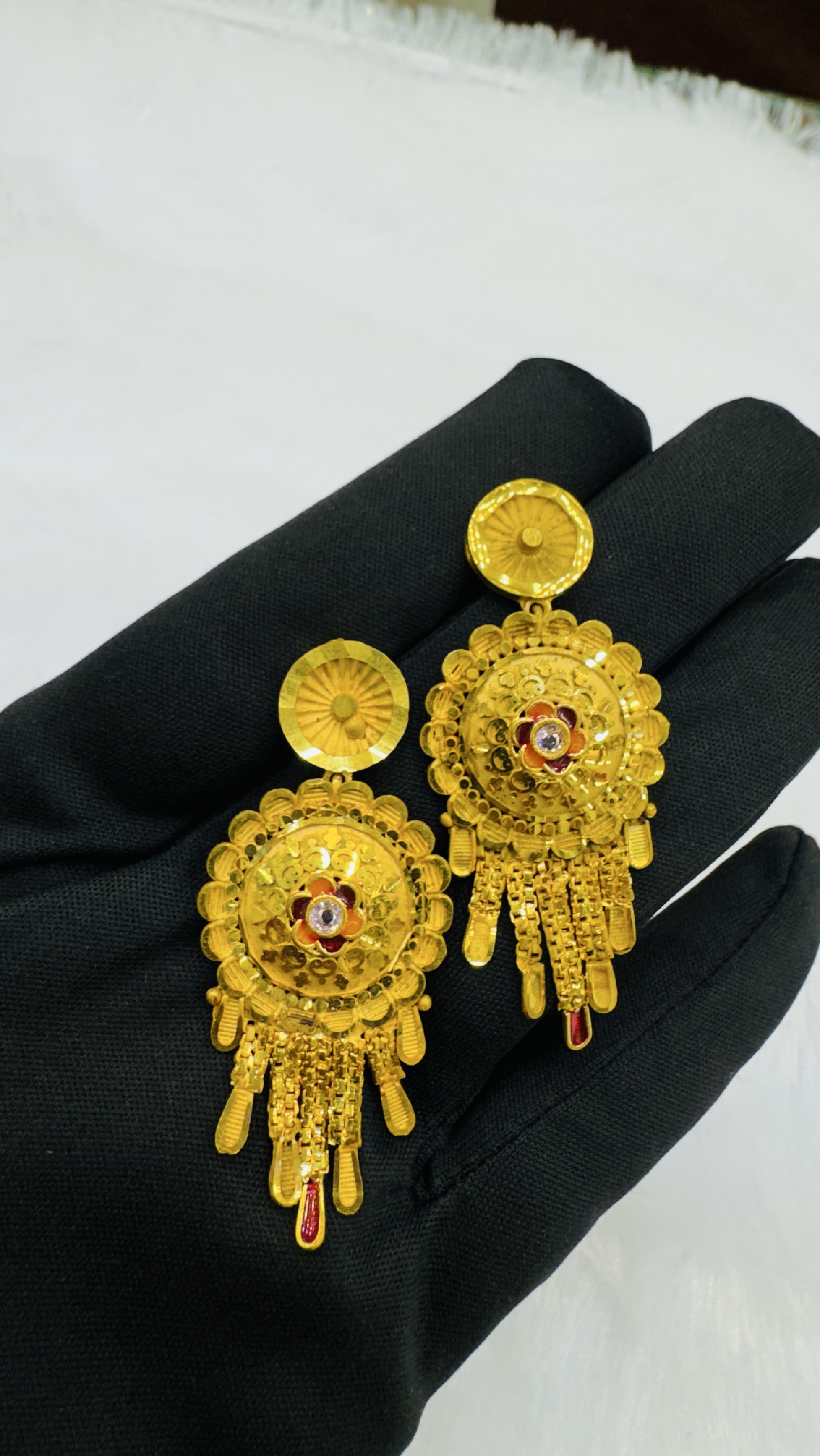 Gold Hanging Earrings 3 view 2