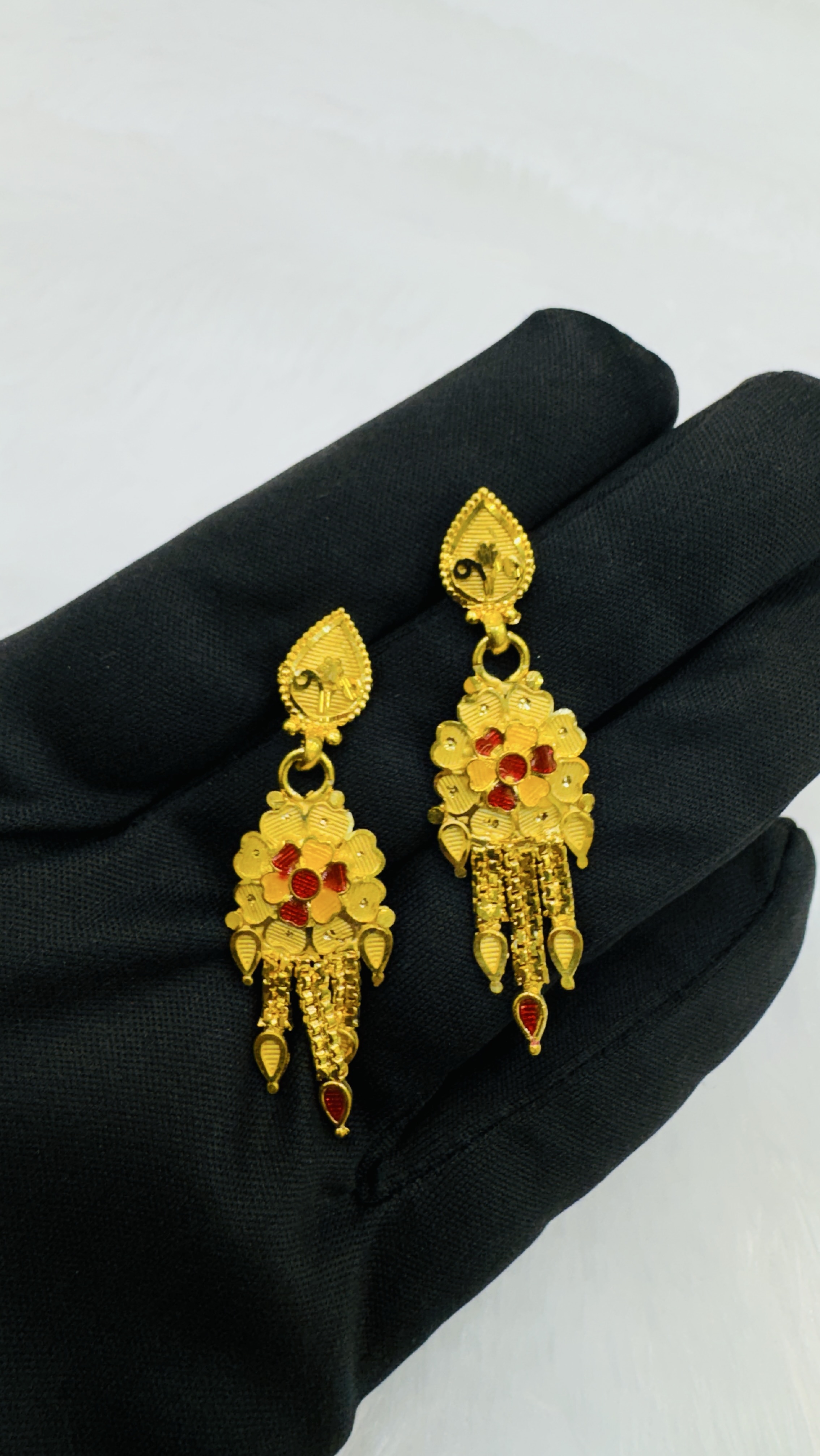 1 Gram Gold Hanging Earrings 3 view 2