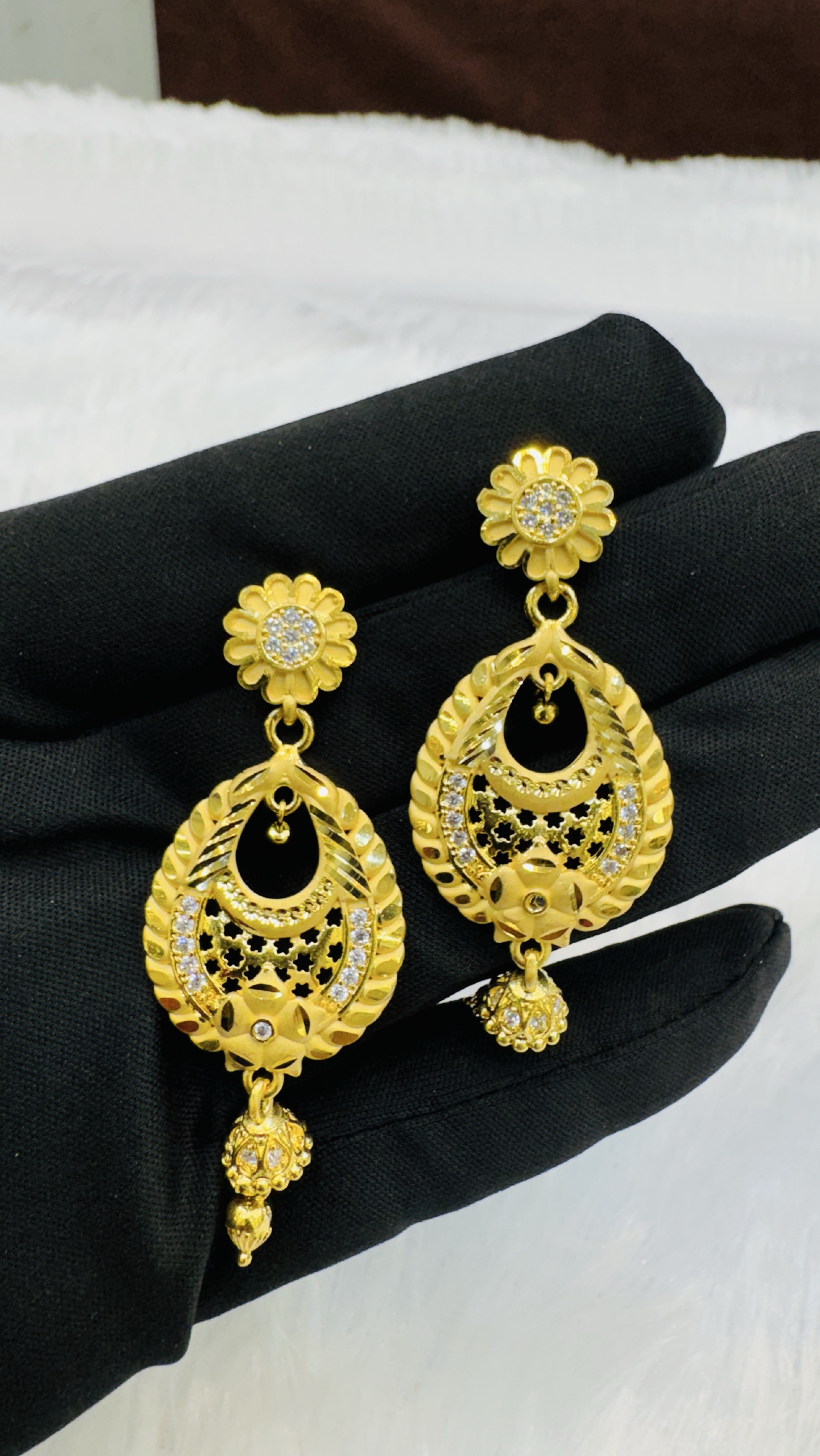 Gold Dangle Earrings view 2