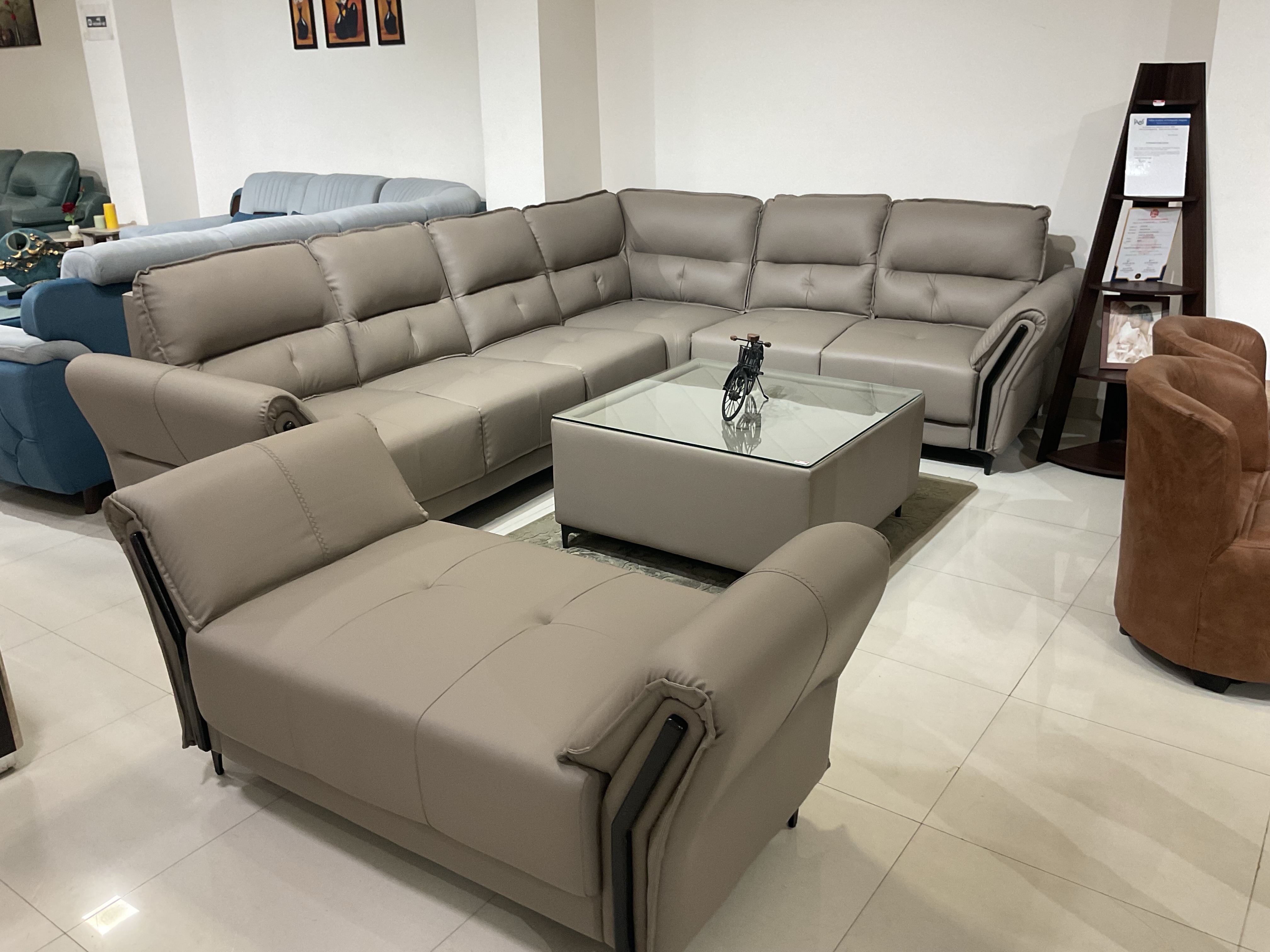 Beige Lshape Sofa view 2