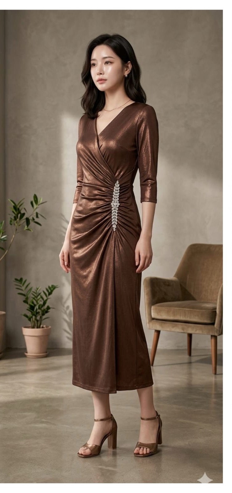 Metallic Evening Dress view 3