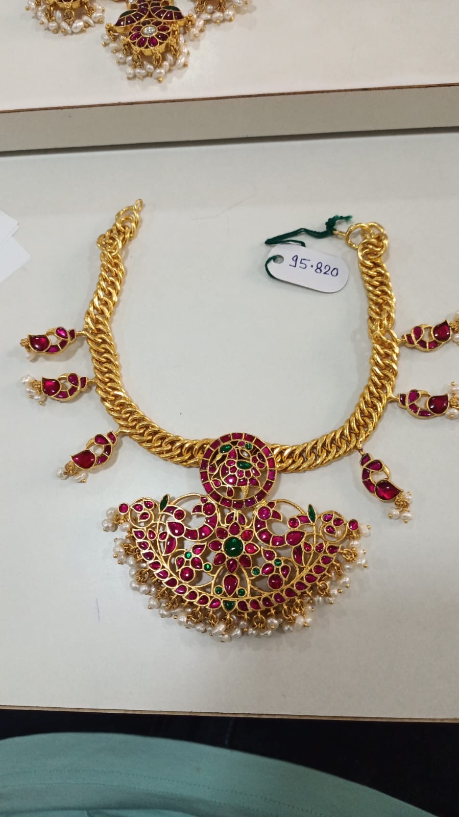Ornate Gold and Ruby Necklace view 2