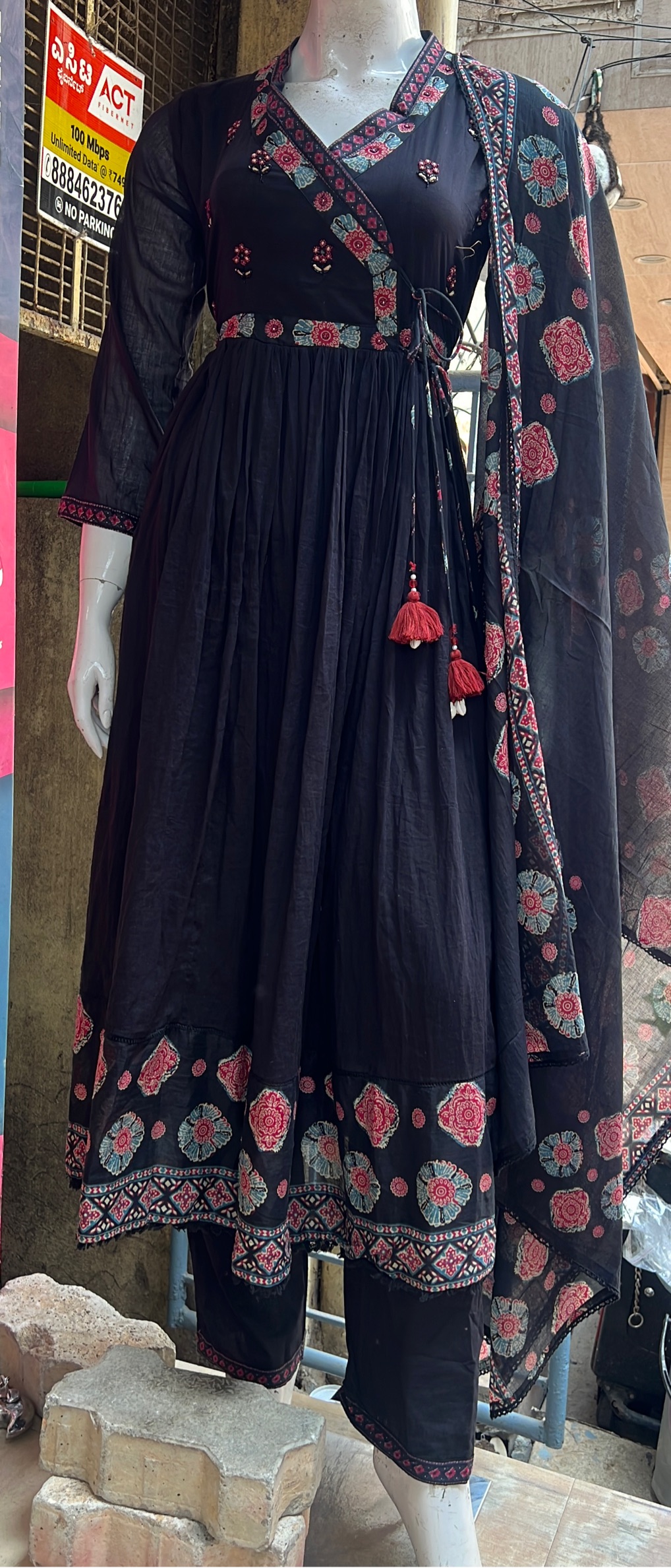 Floral Embroidered Anarkali Suit view 2