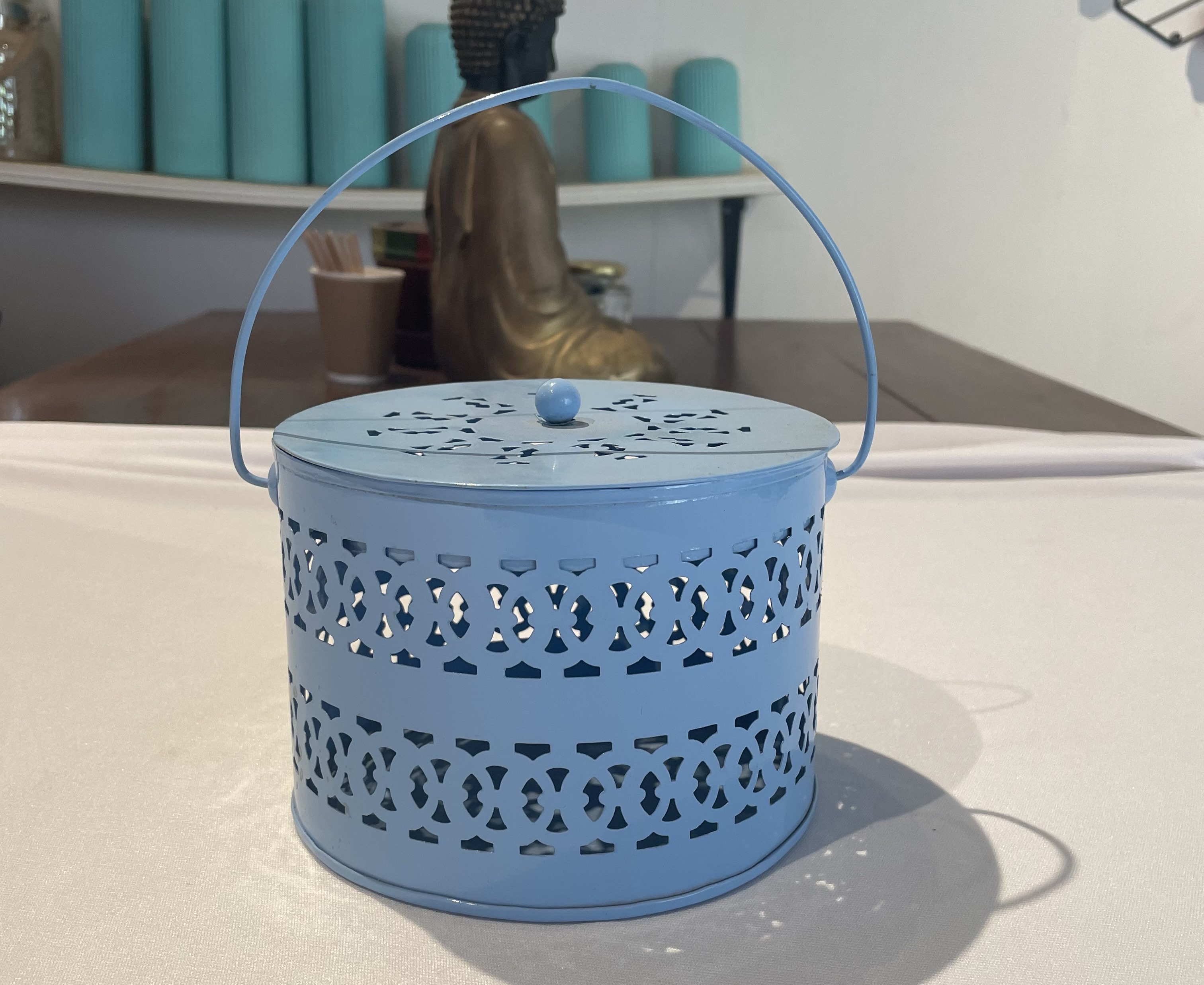 Blue Metal Lantern view 2