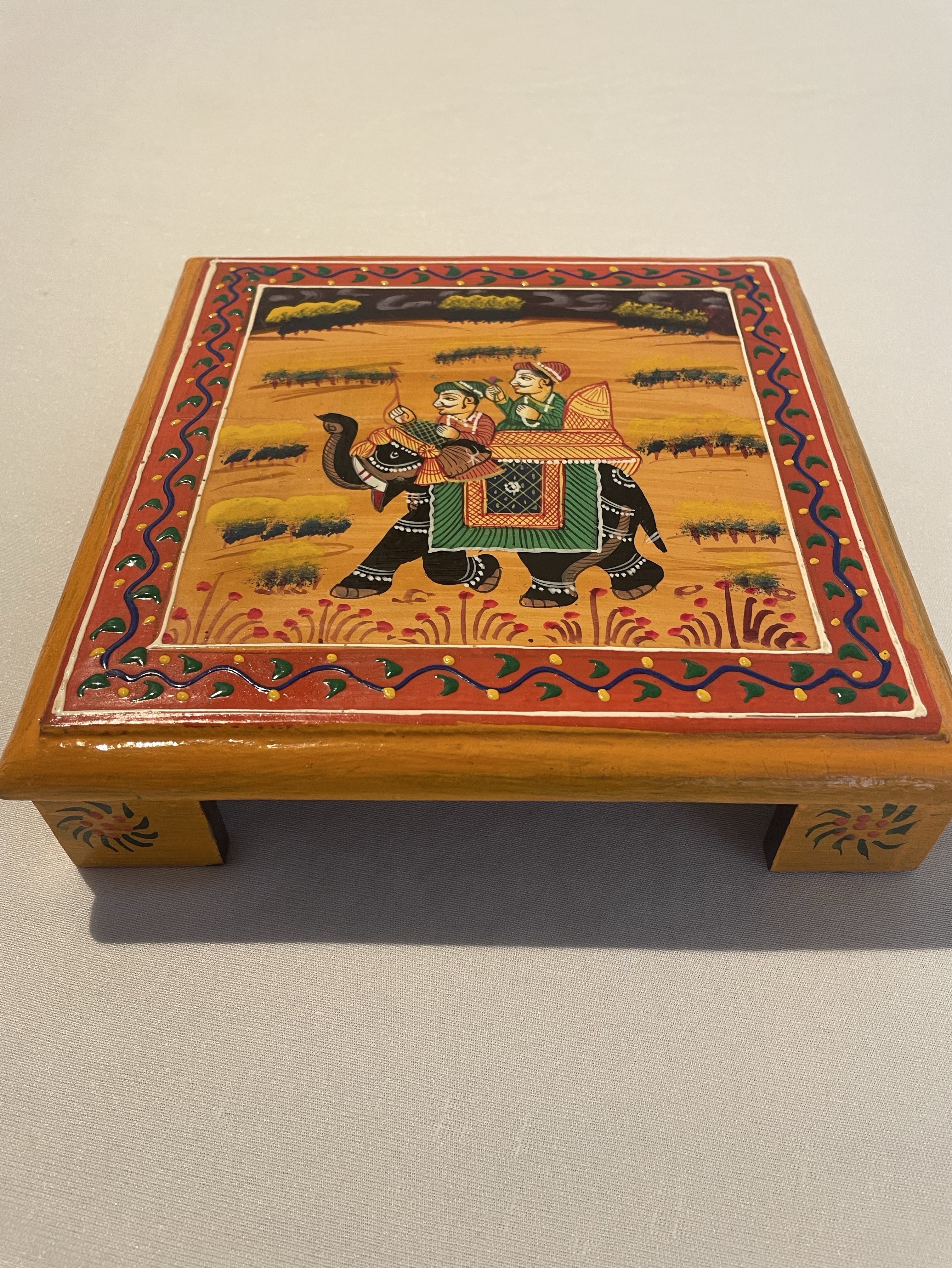 Handcrafted Wooden Chowki view 2