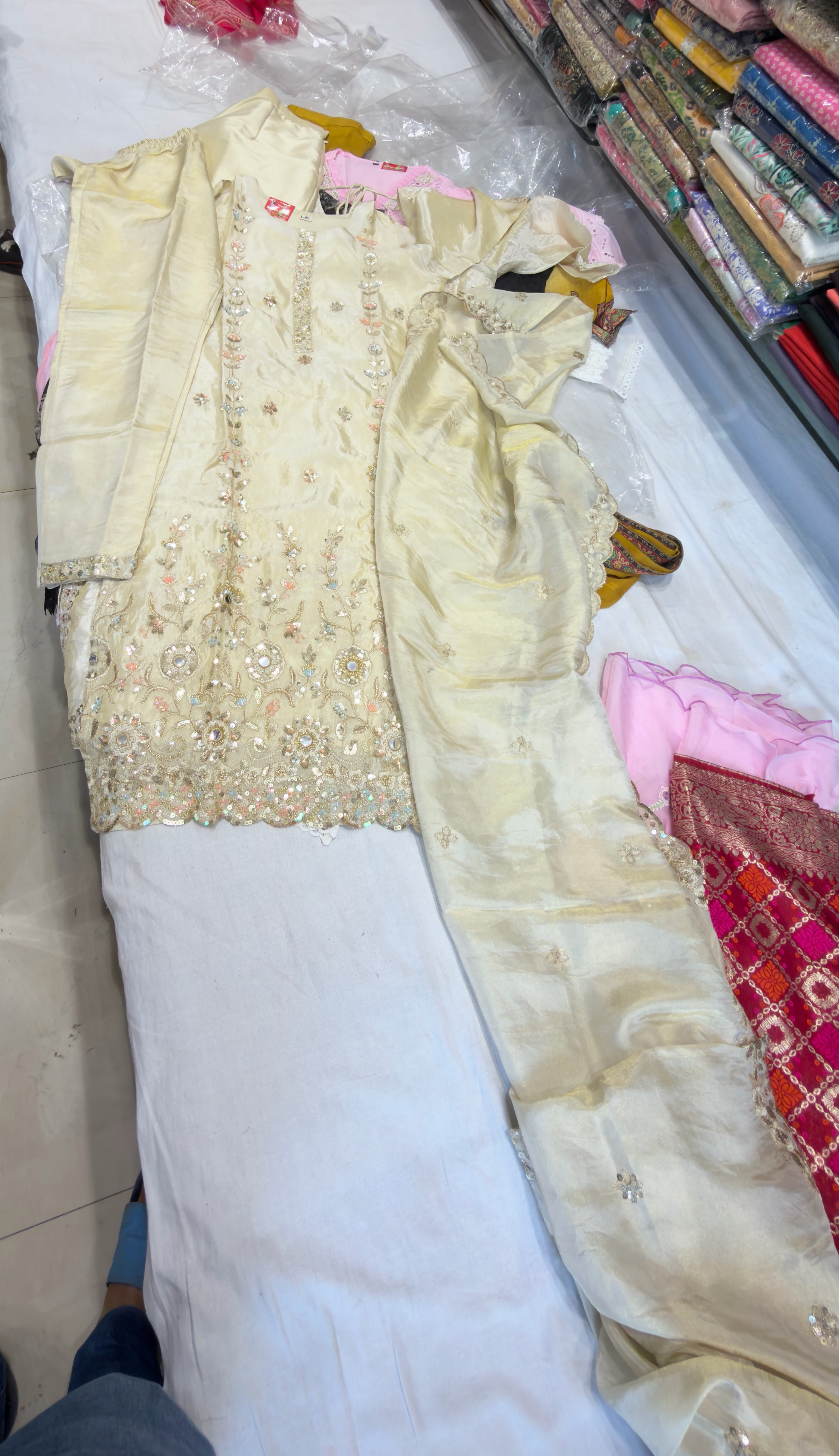 Embroidered Churidar Suit view 2