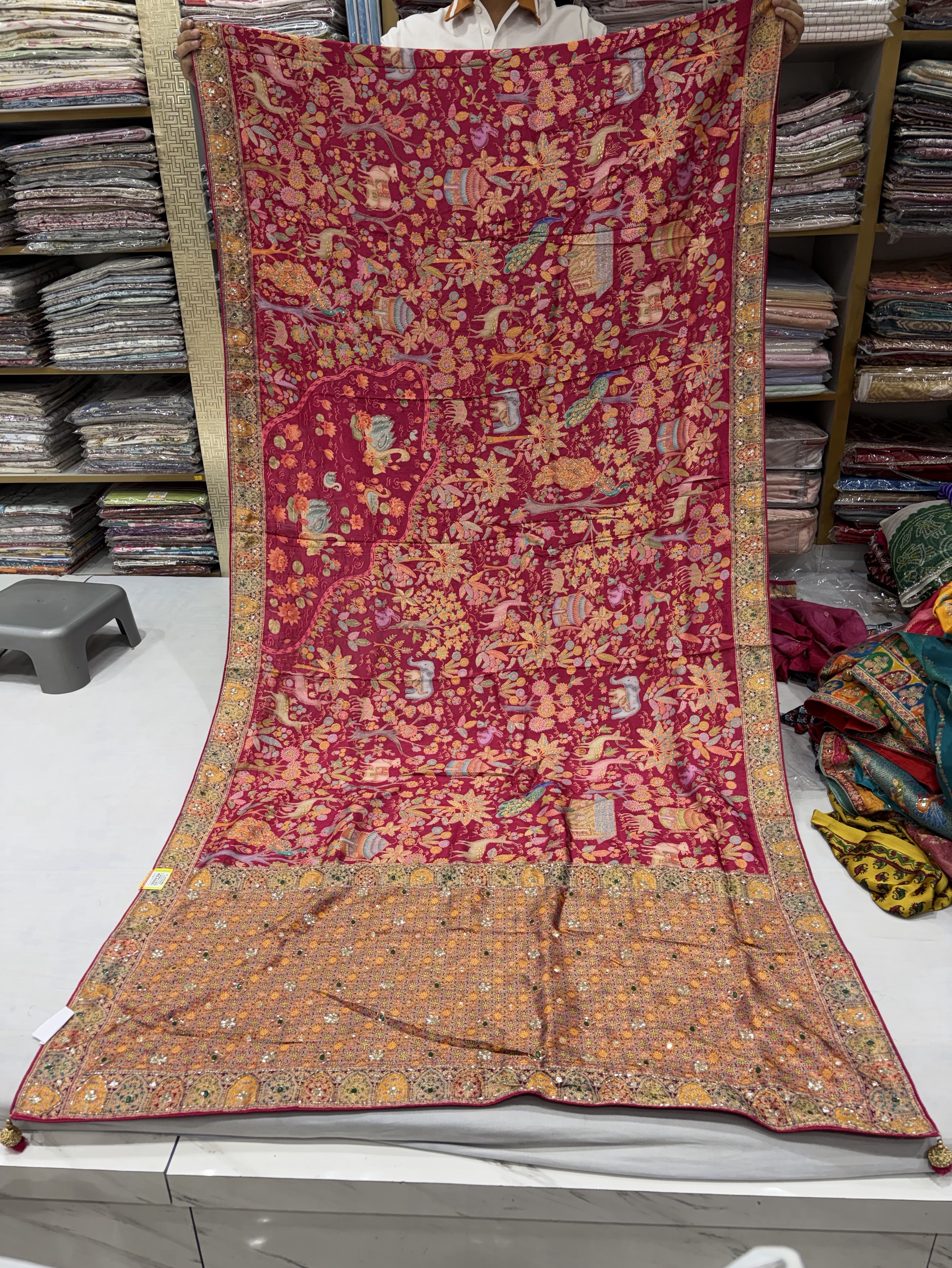 Pashmina HandWork Saree view 2