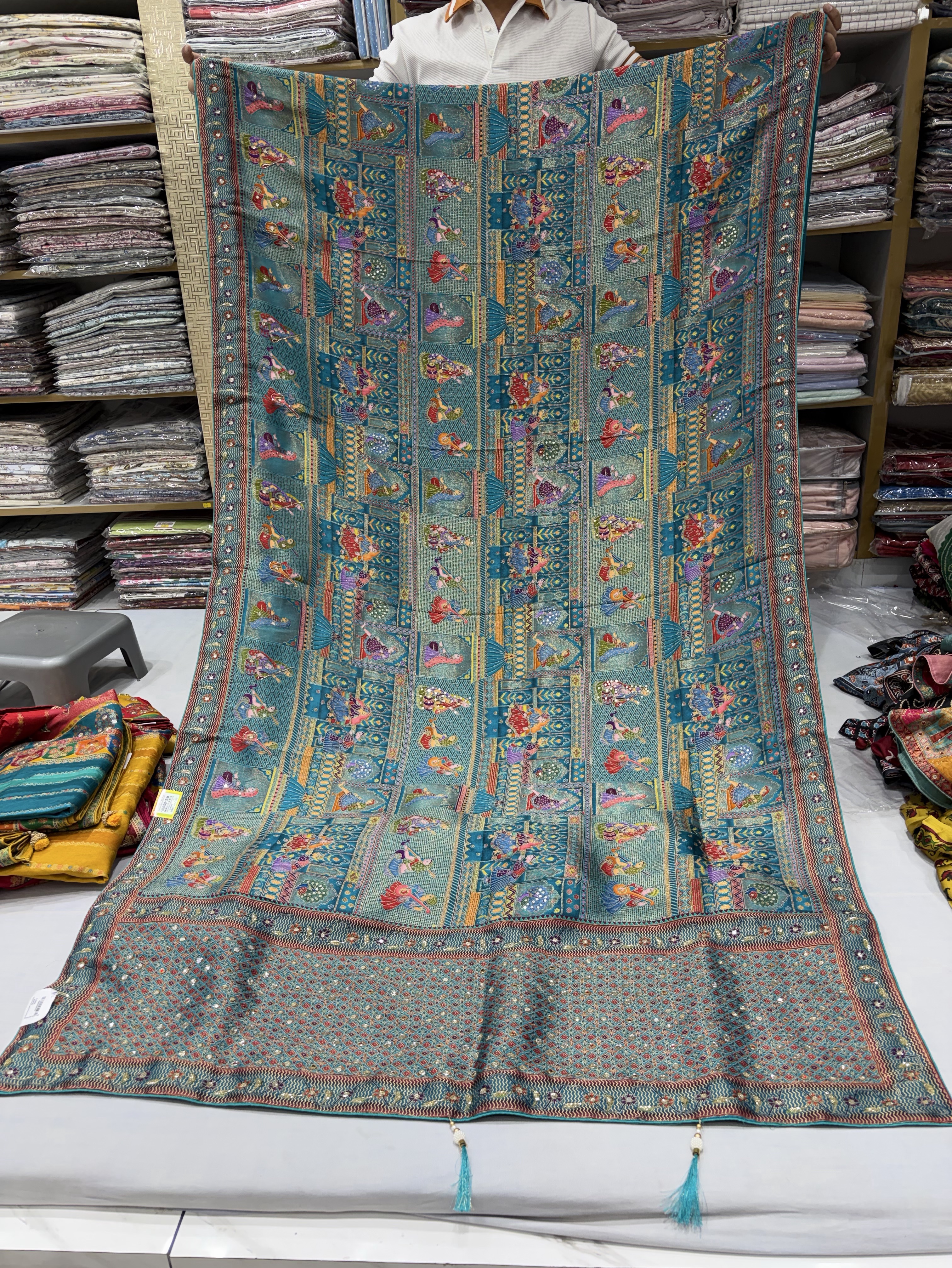 Embroidered Pashmina Saree view 2