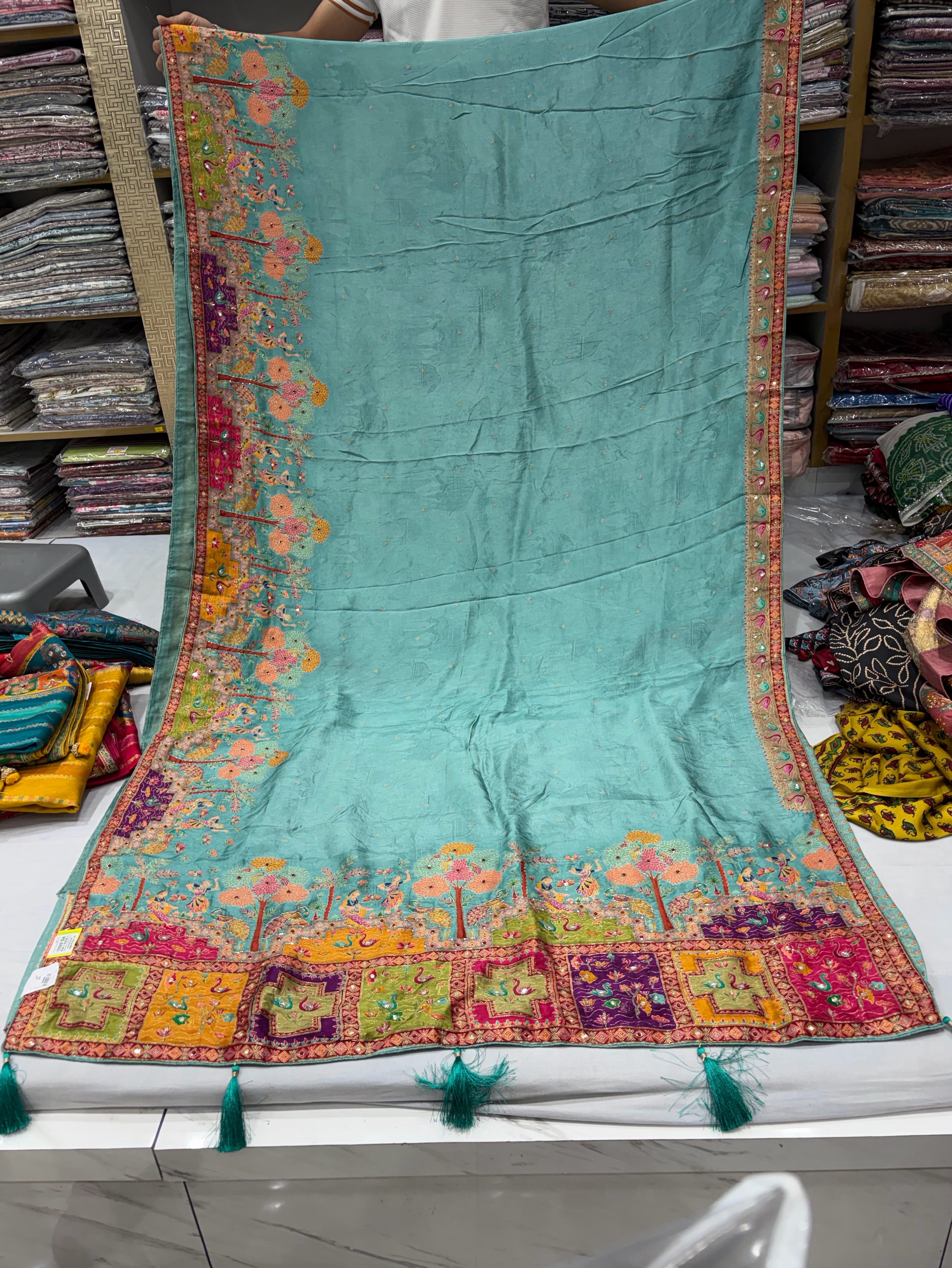 Pashmina Embroidered Saree view 2