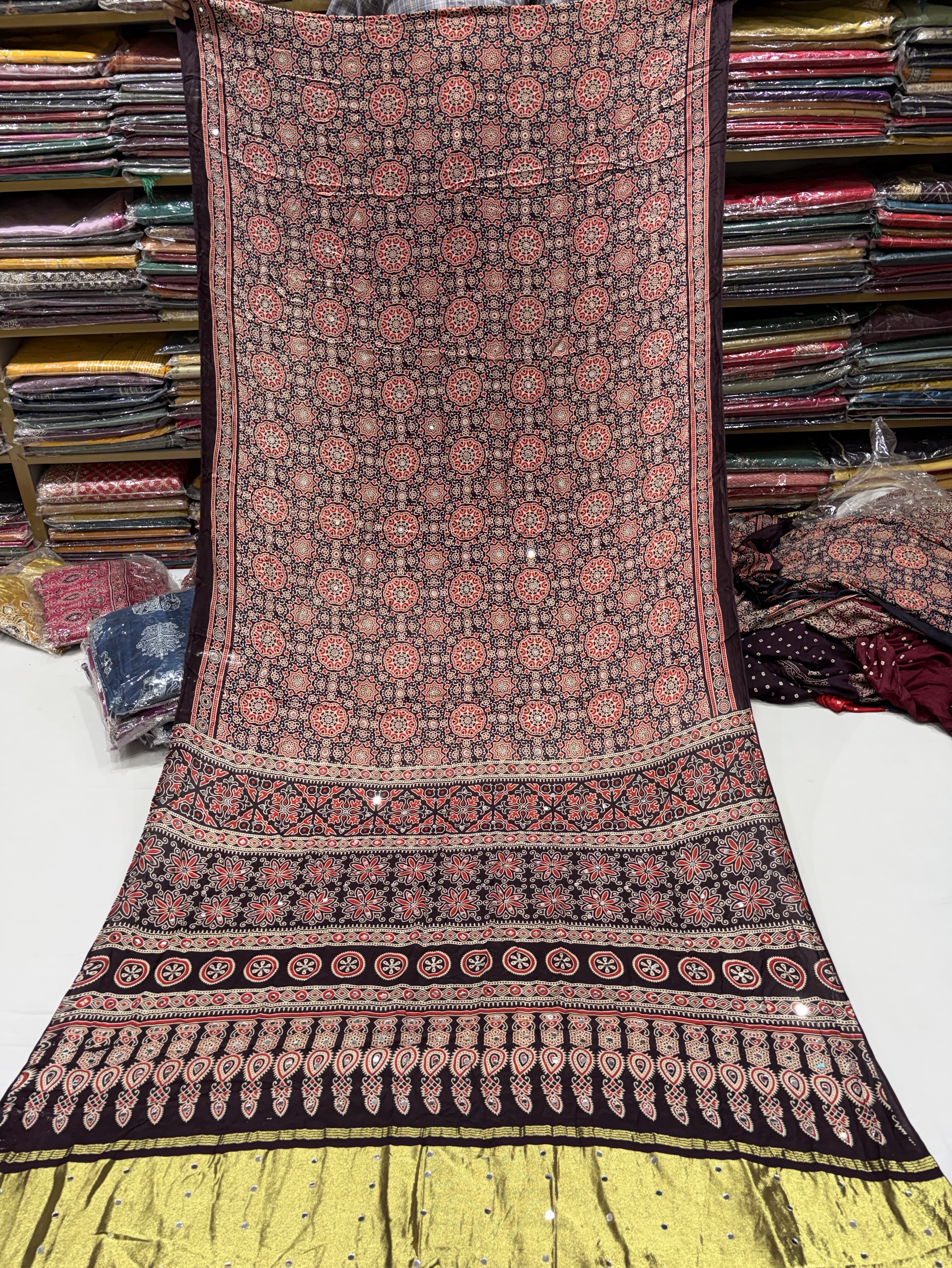 Demanding Ajrakh Saree view 2