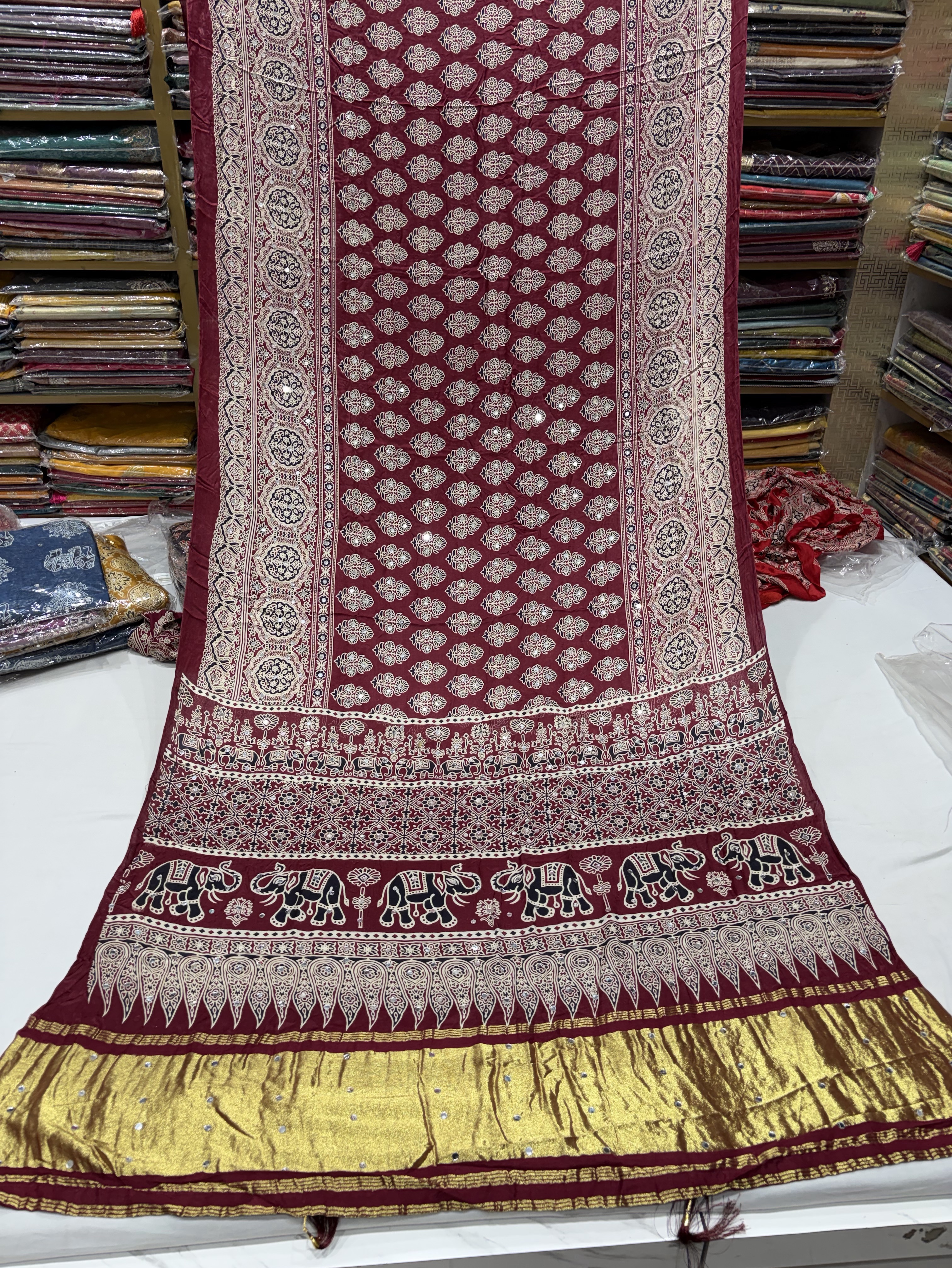 Maroon GAjrakh Saree view 2